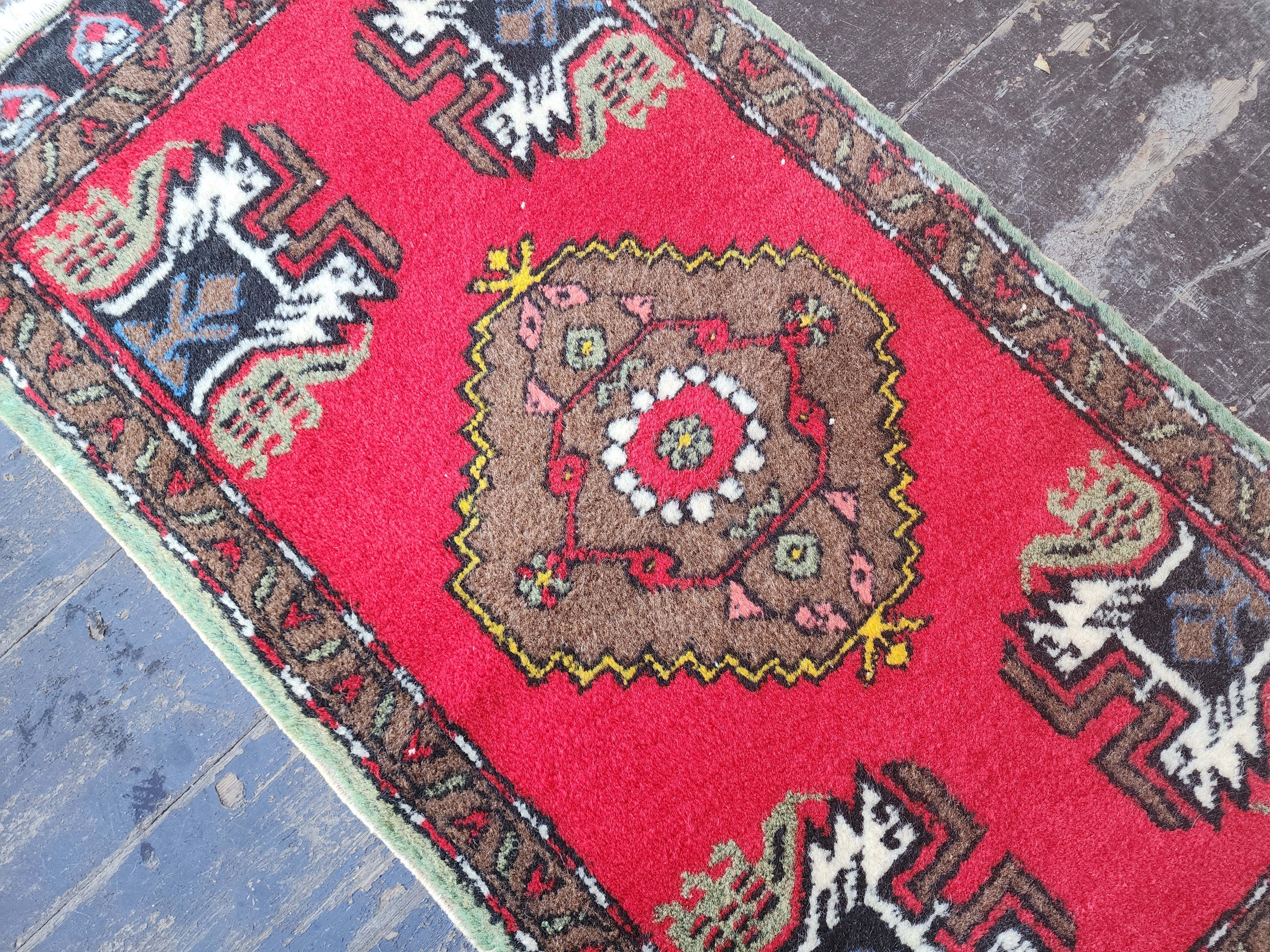 Red Turkish Rug, 3'4''x1'10''