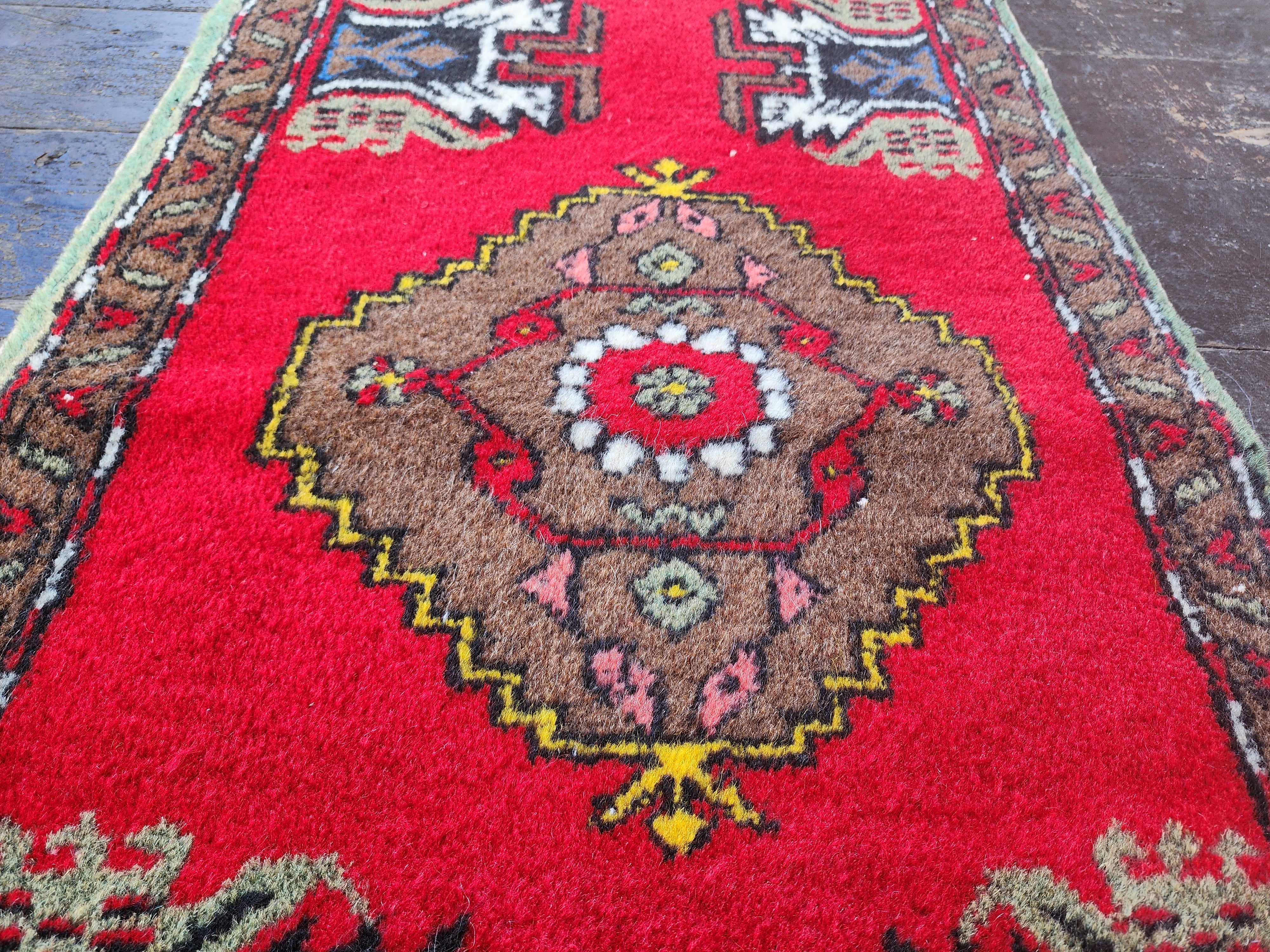 Red Turkish Rug, 3'4''x1'10''