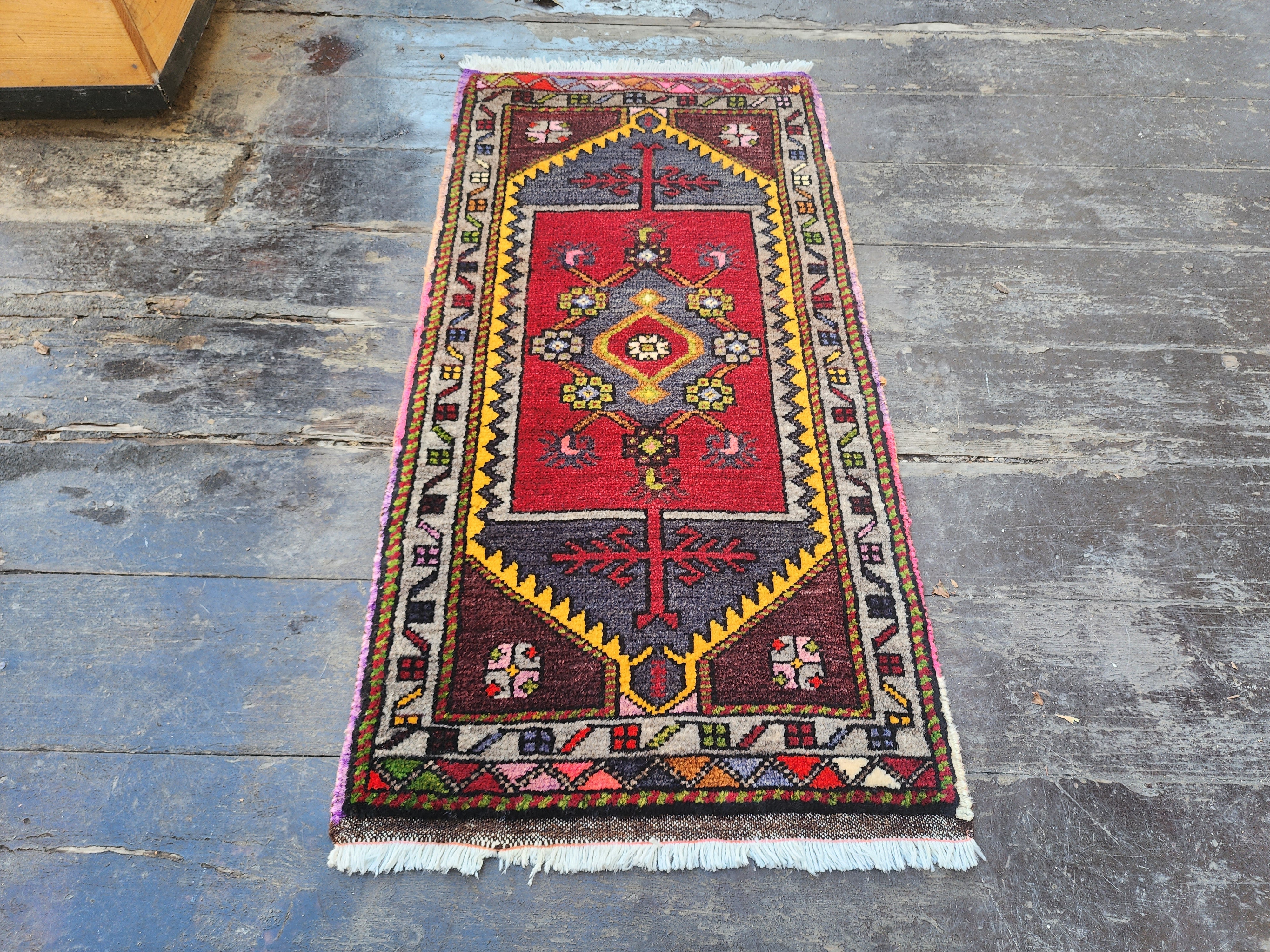 antique Anatolian Small Rug — detail texture