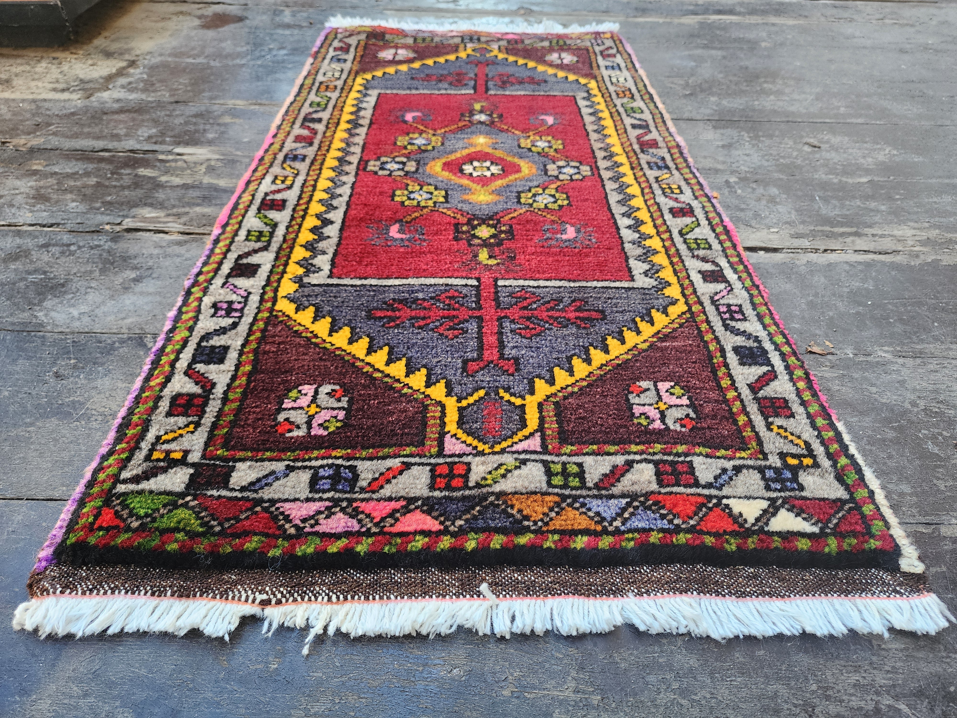 antique Anatolian Small Rug — pile detail