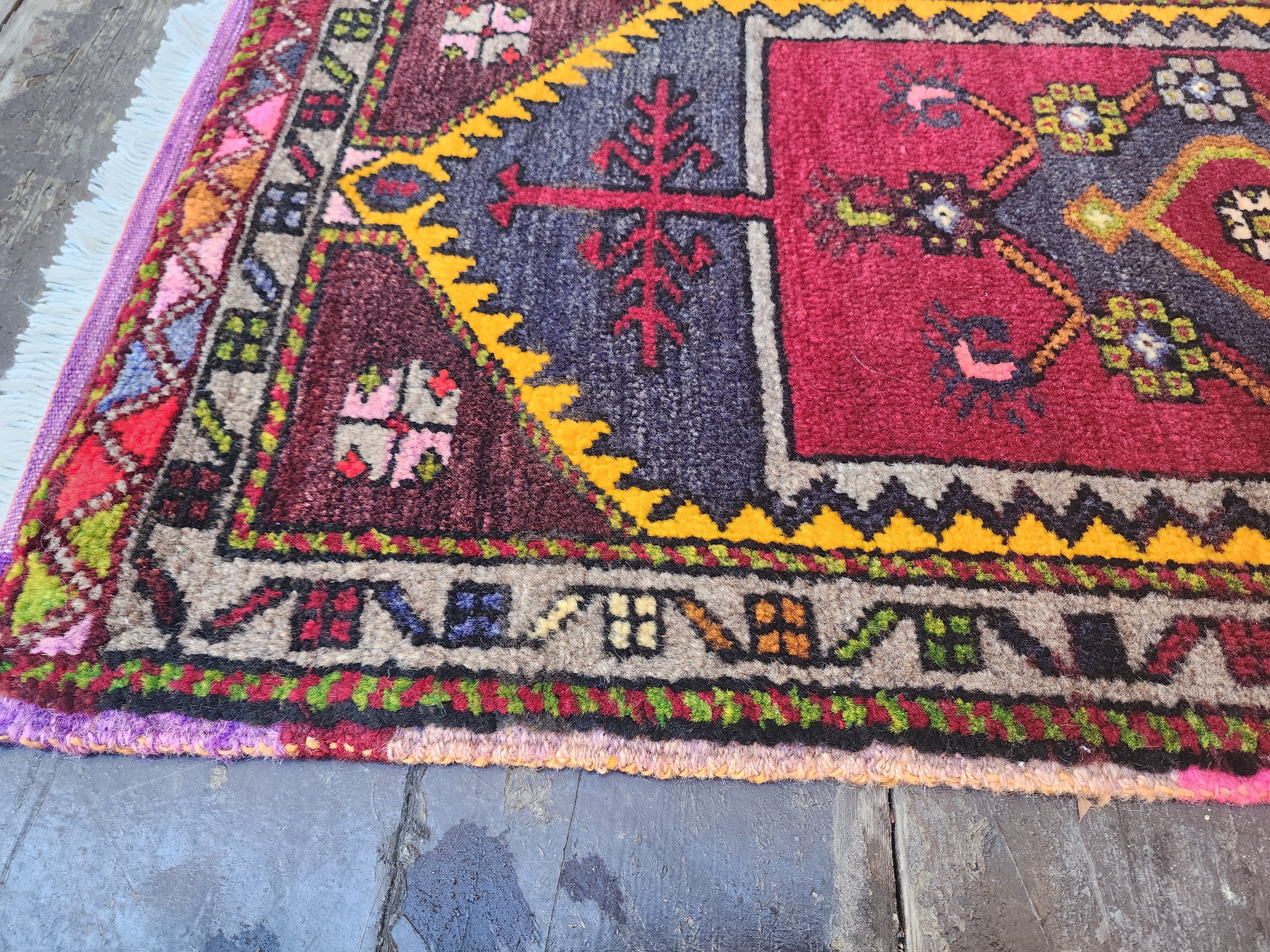 antique Anatolian Small Rug — in setting