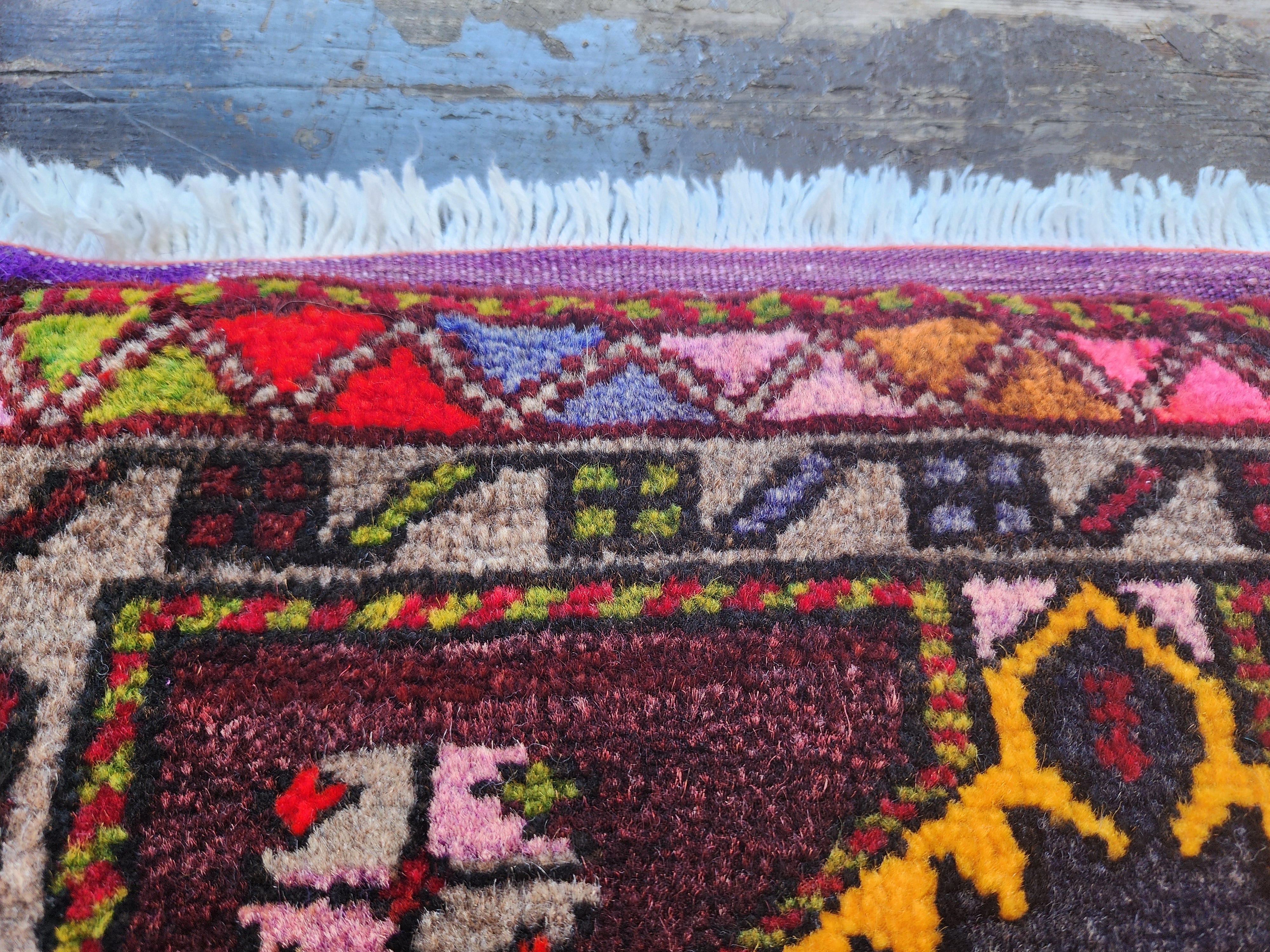 antique Anatolian Small Rug — edge weave