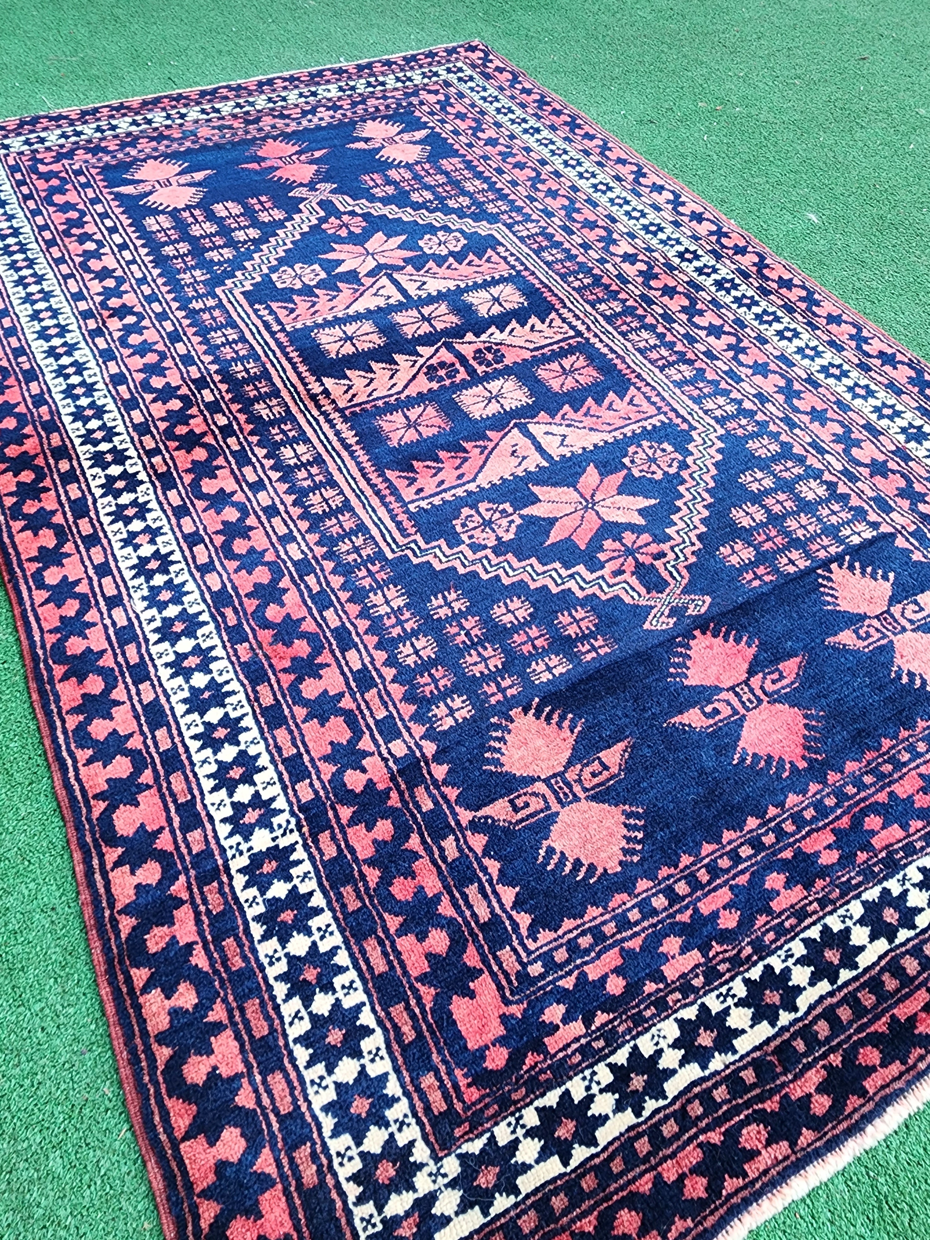 vintage Anatolian Wool Small Rug — back view