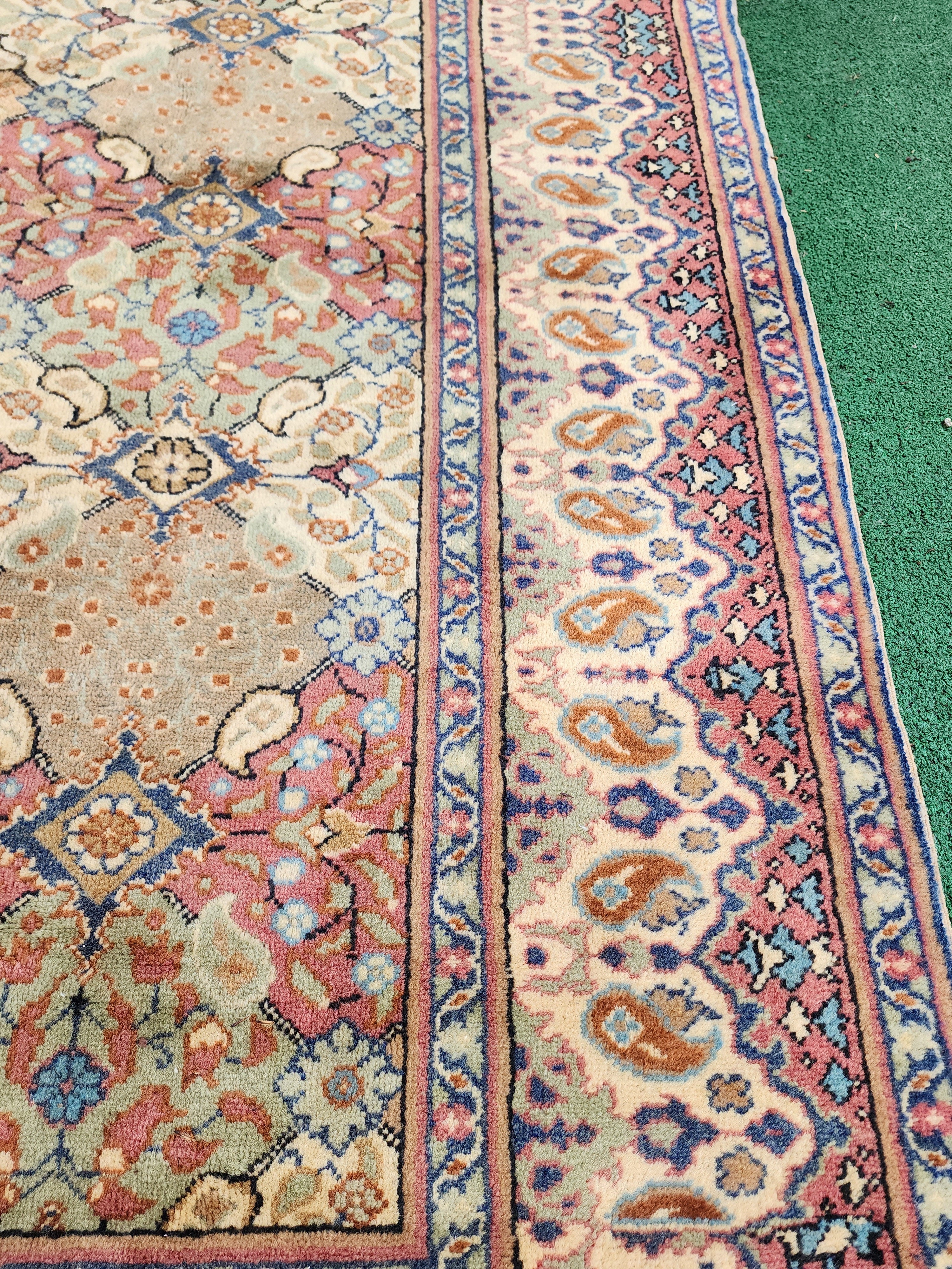vintage Kayseri Wool Large Area Rug — border pattern