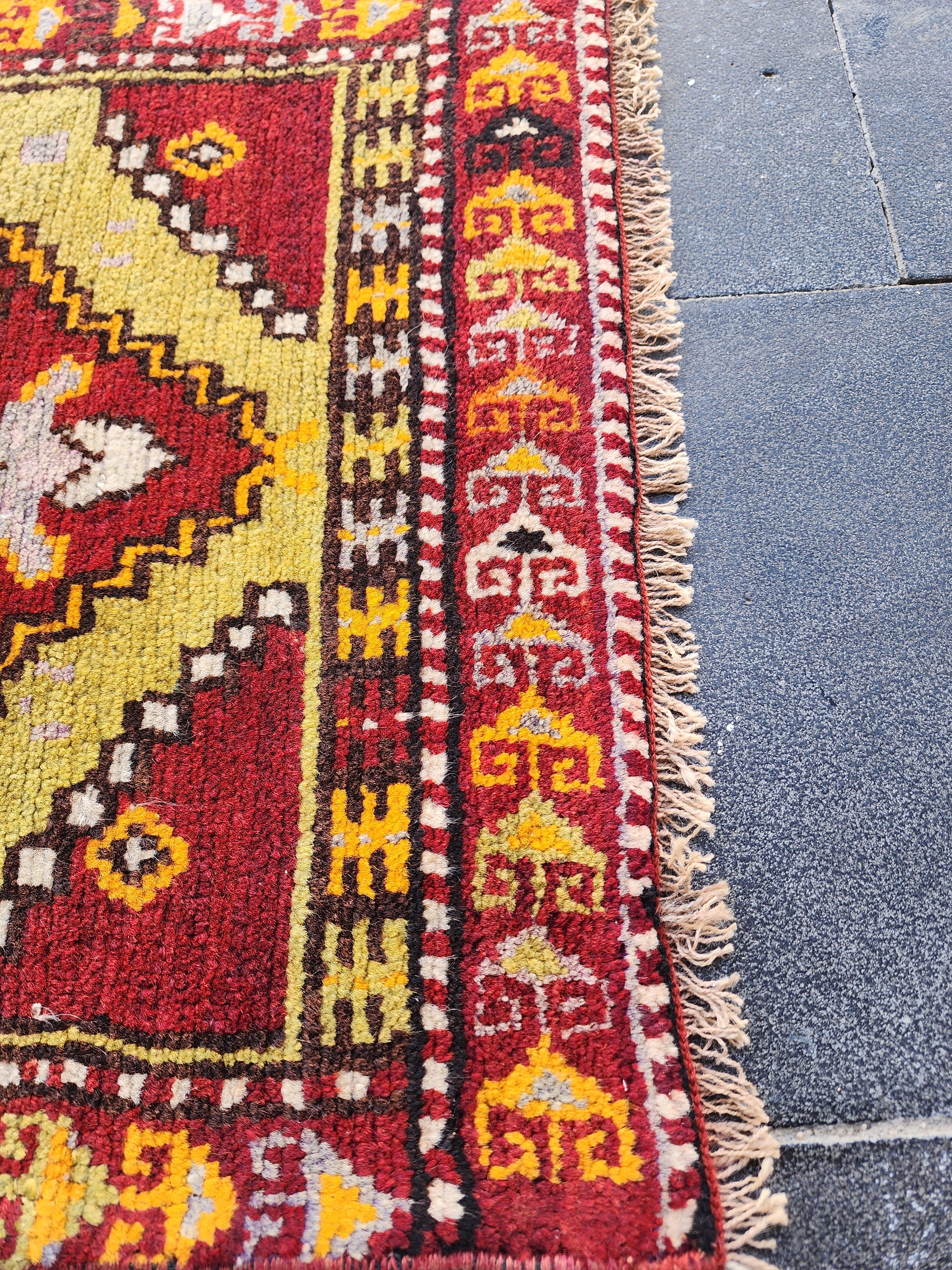Authentic Cappadocian Rug , Vintage Handwoven Turkish Wool Carpet