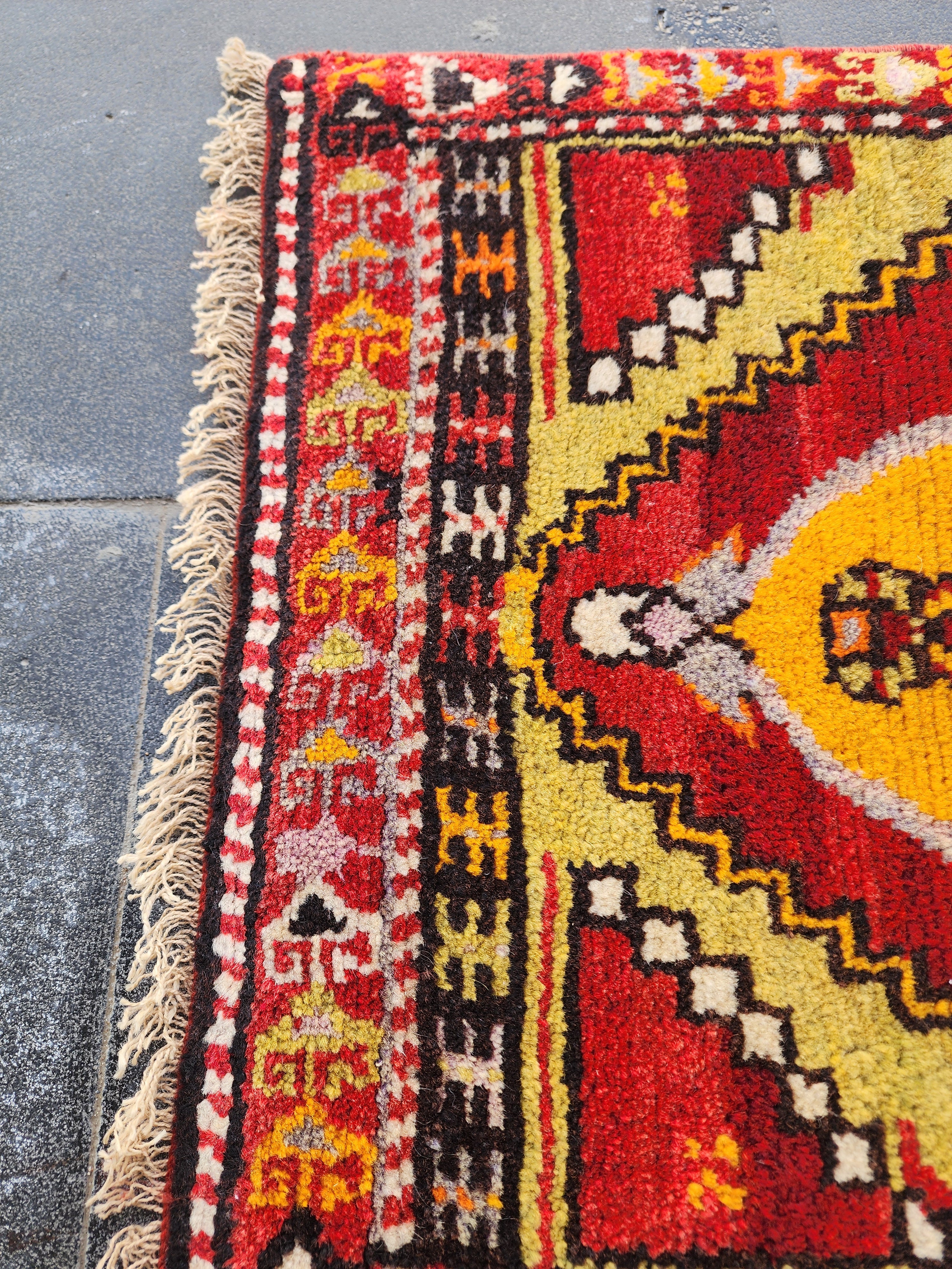 Authentic Cappadocian Rug , Vintage Handwoven Turkish Wool Carpet