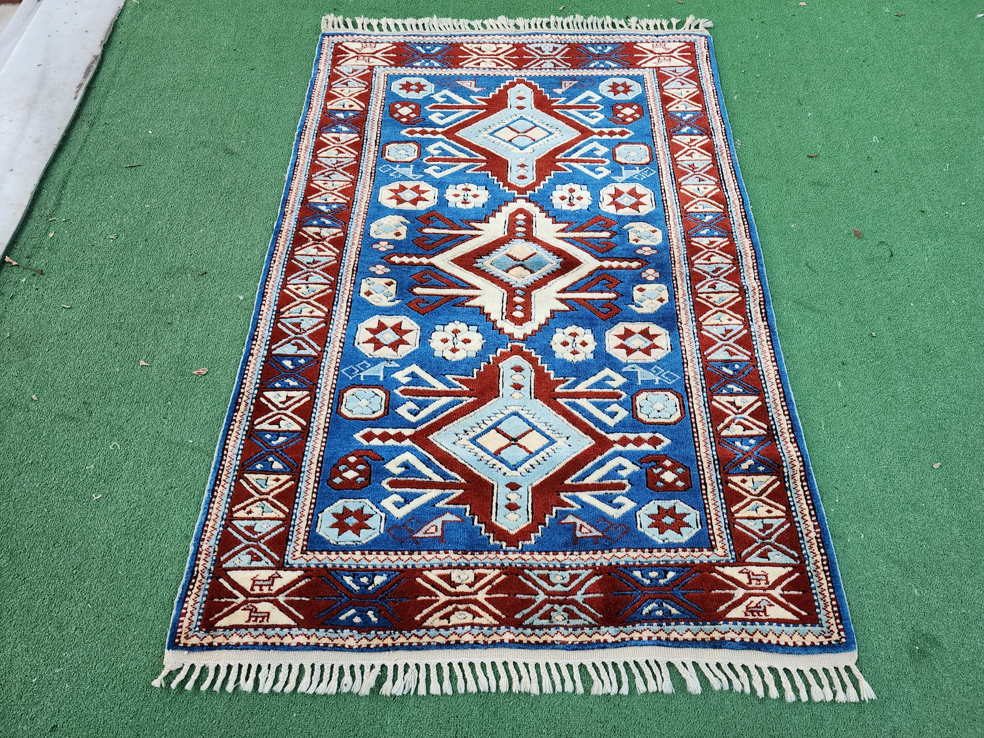vintage Anatolian Wool Small Rug — back view