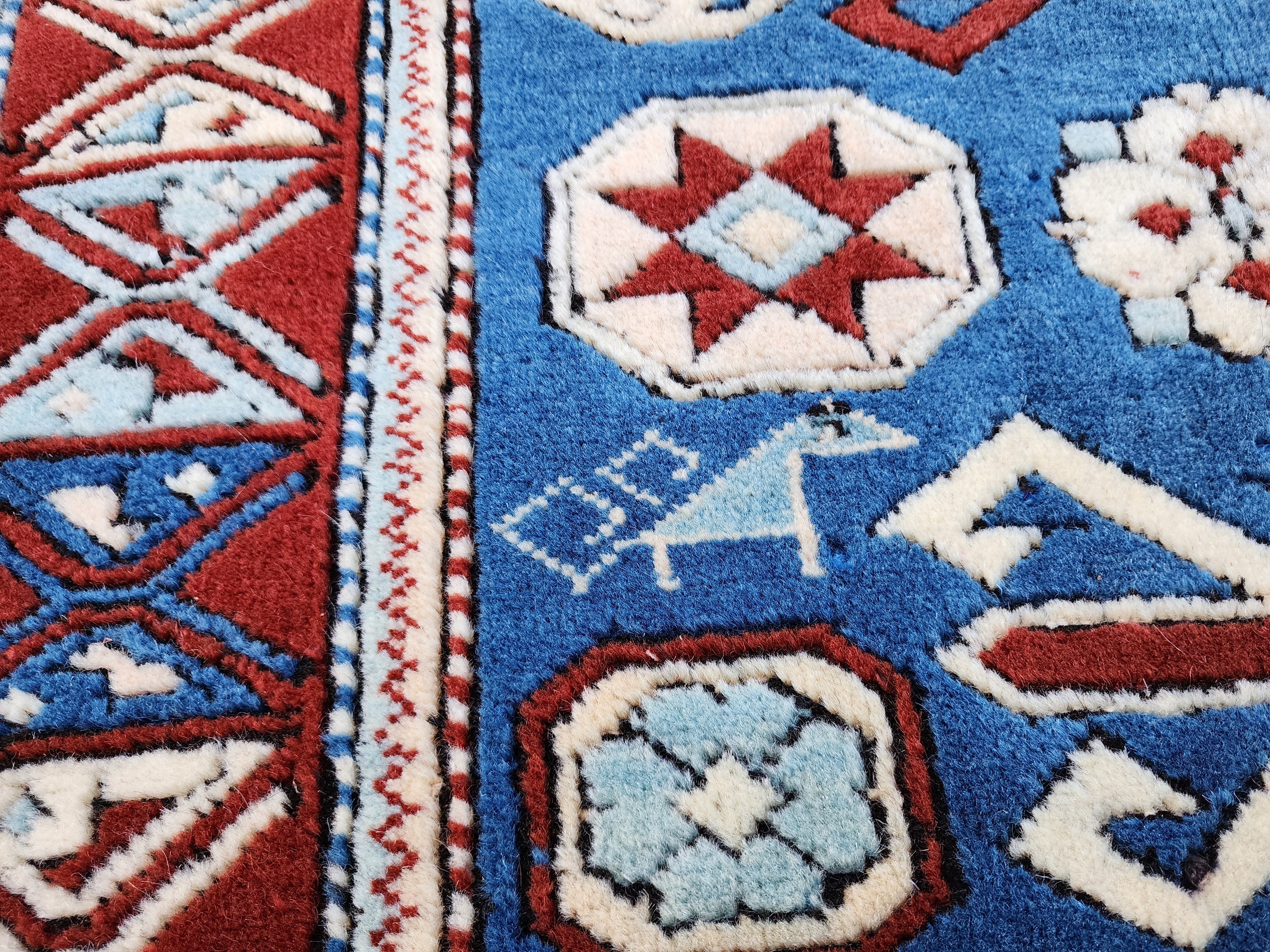 vintage Anatolian Wool Small Rug — pile detail