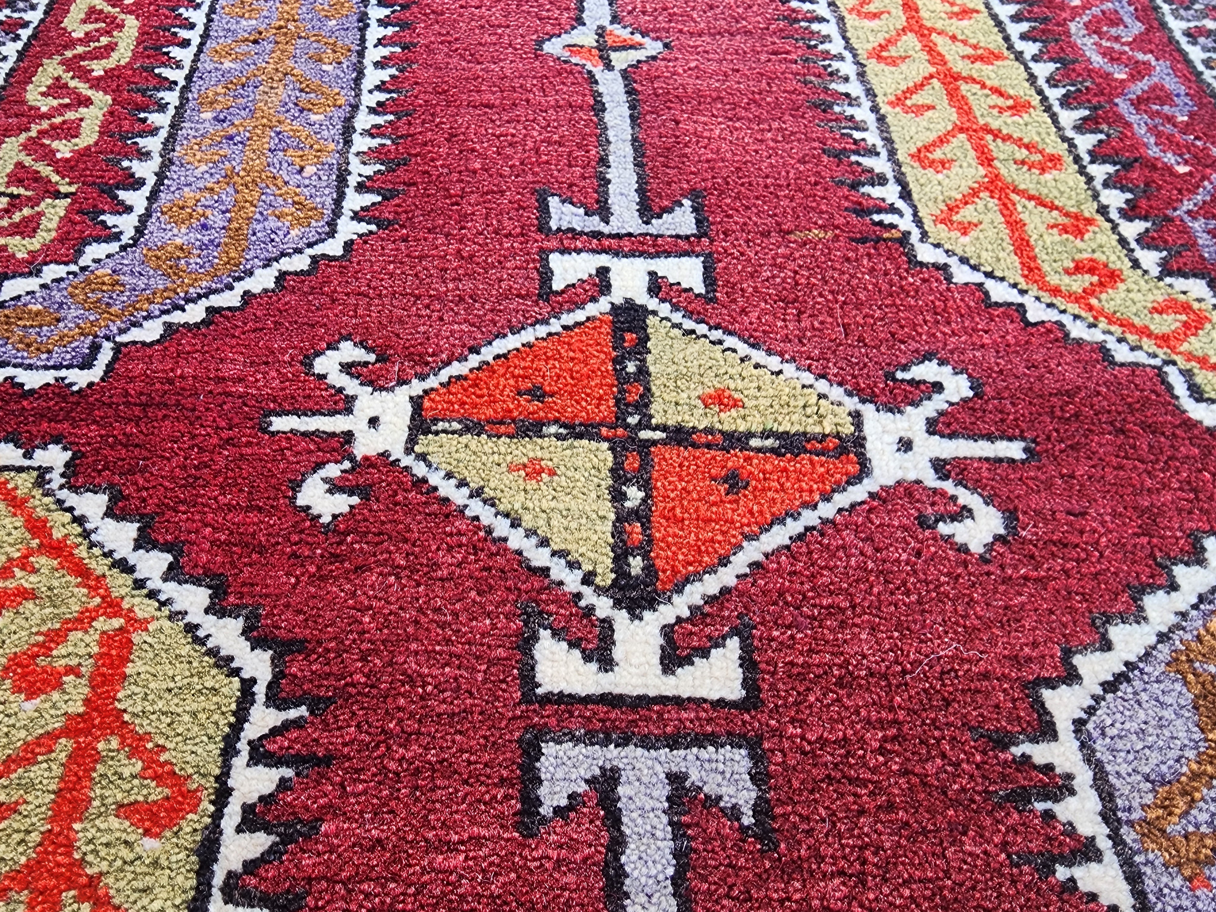 antique Konya Wool Small Rug — corner detail