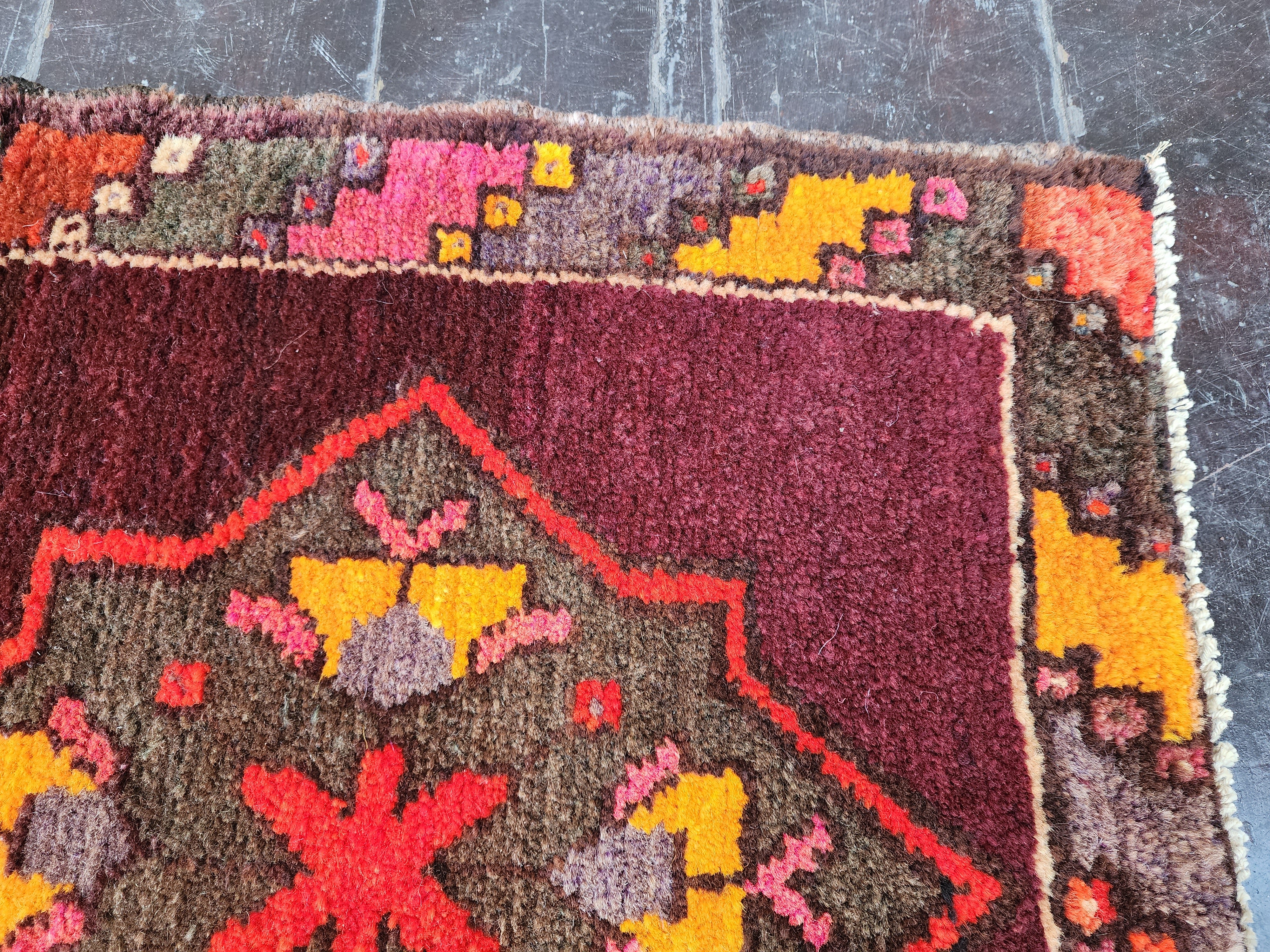Tapis turc vintage, petit tapis, 2'9"x1'8"