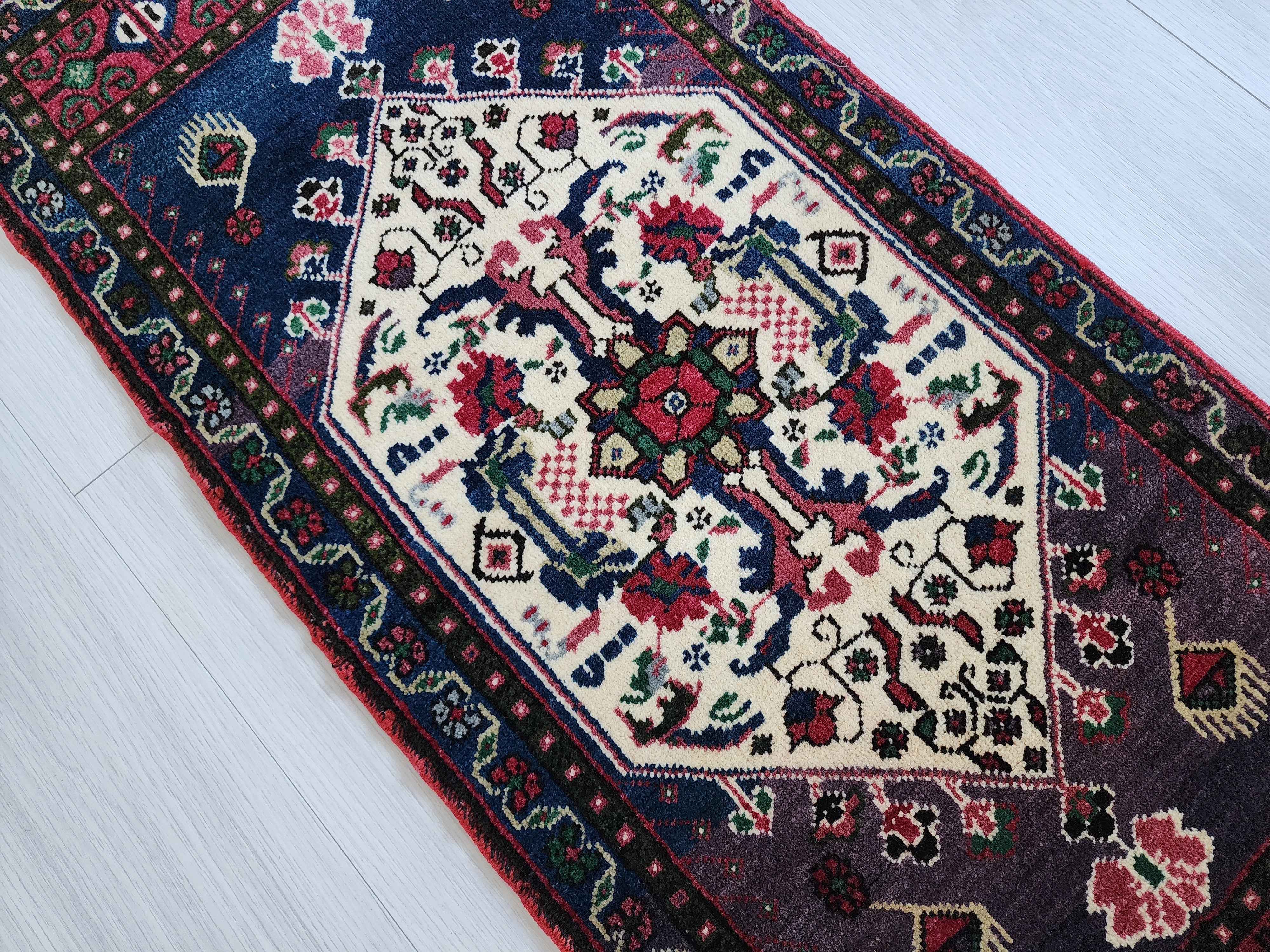 vintage Anatolian Wool Small Rug — detail texture