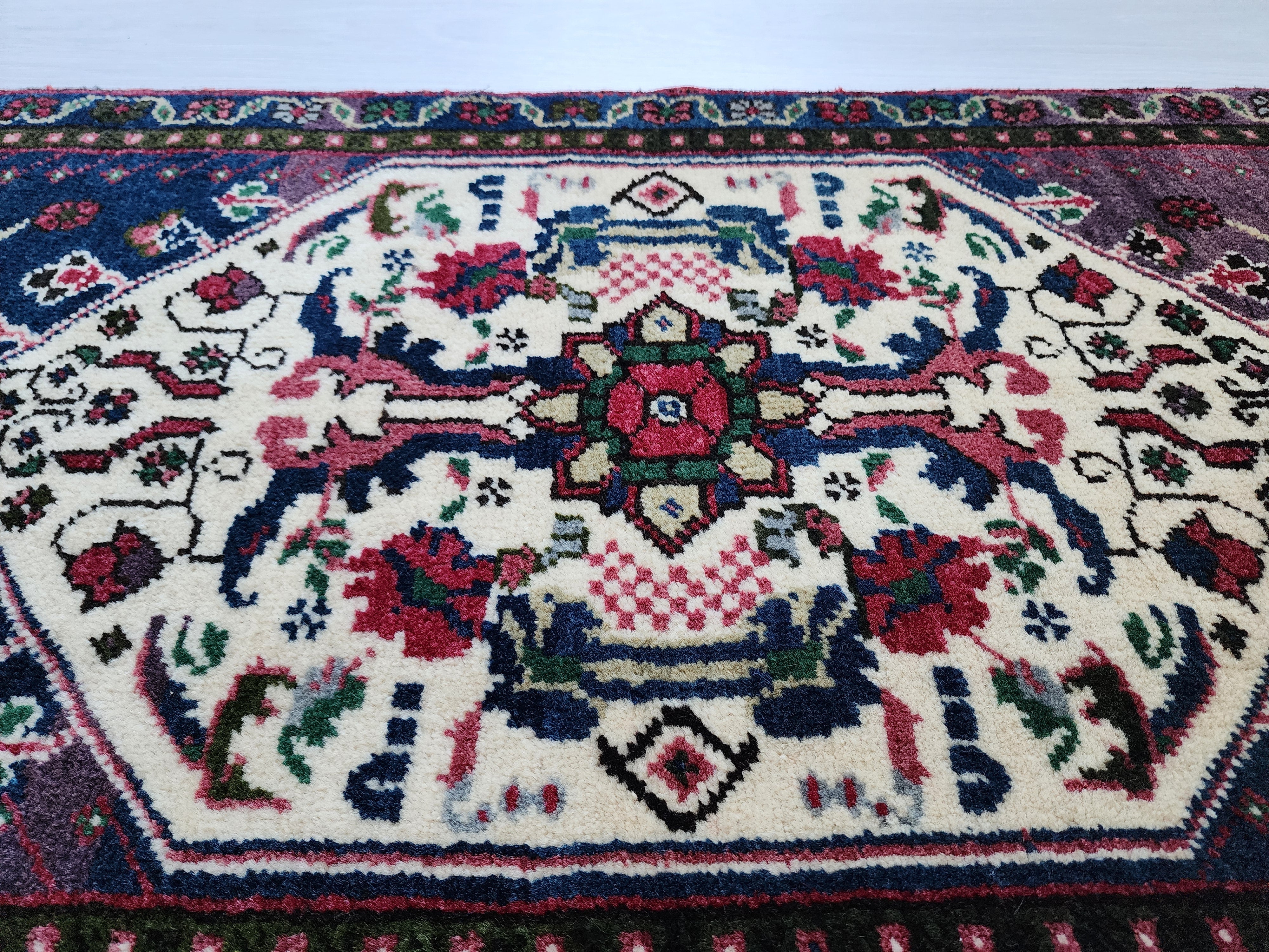 vintage Anatolian Wool Small Rug — in setting