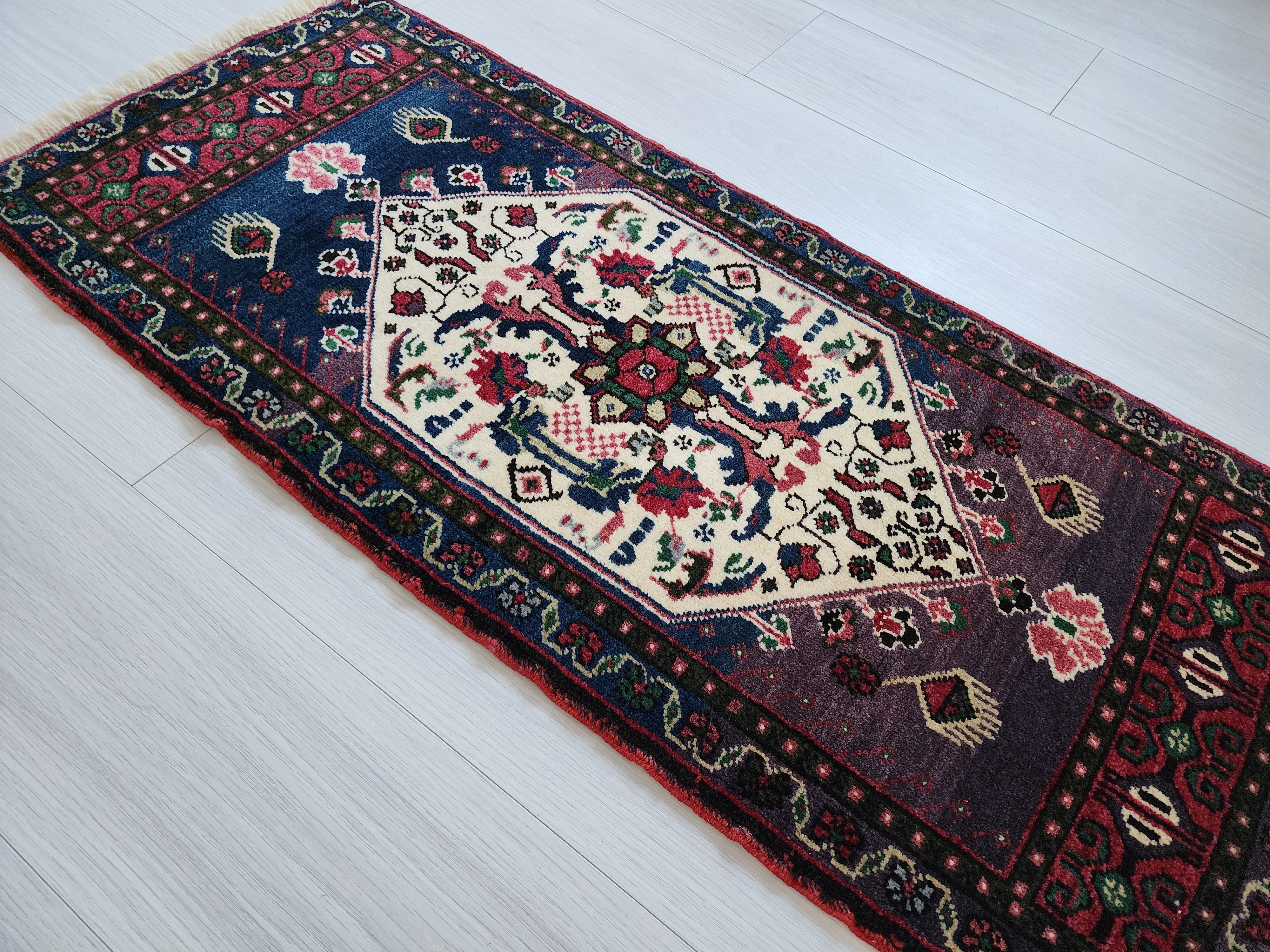 vintage Anatolian Wool Small Rug — edge weave