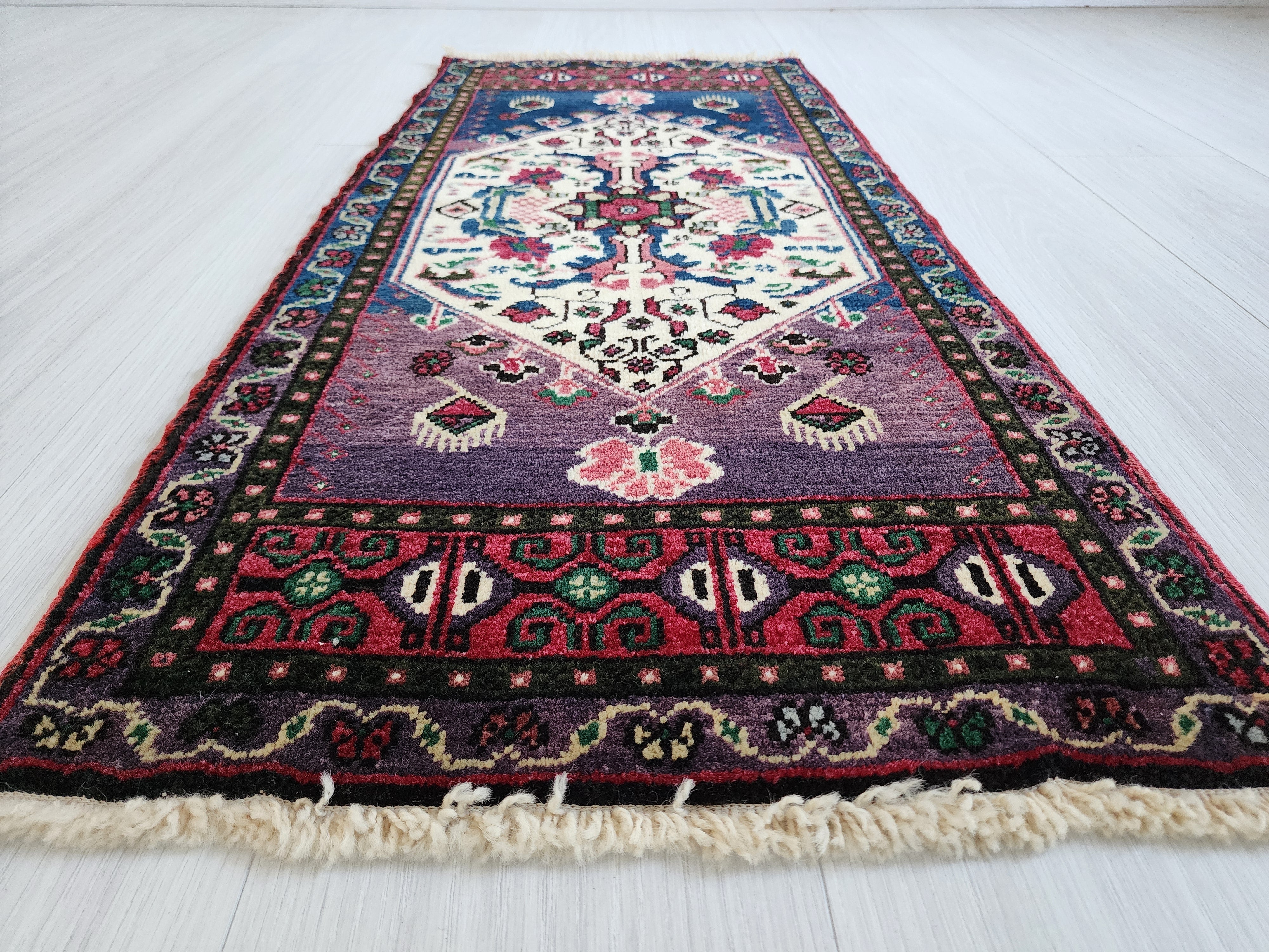 vintage Anatolian Wool Small Rug — pile detail