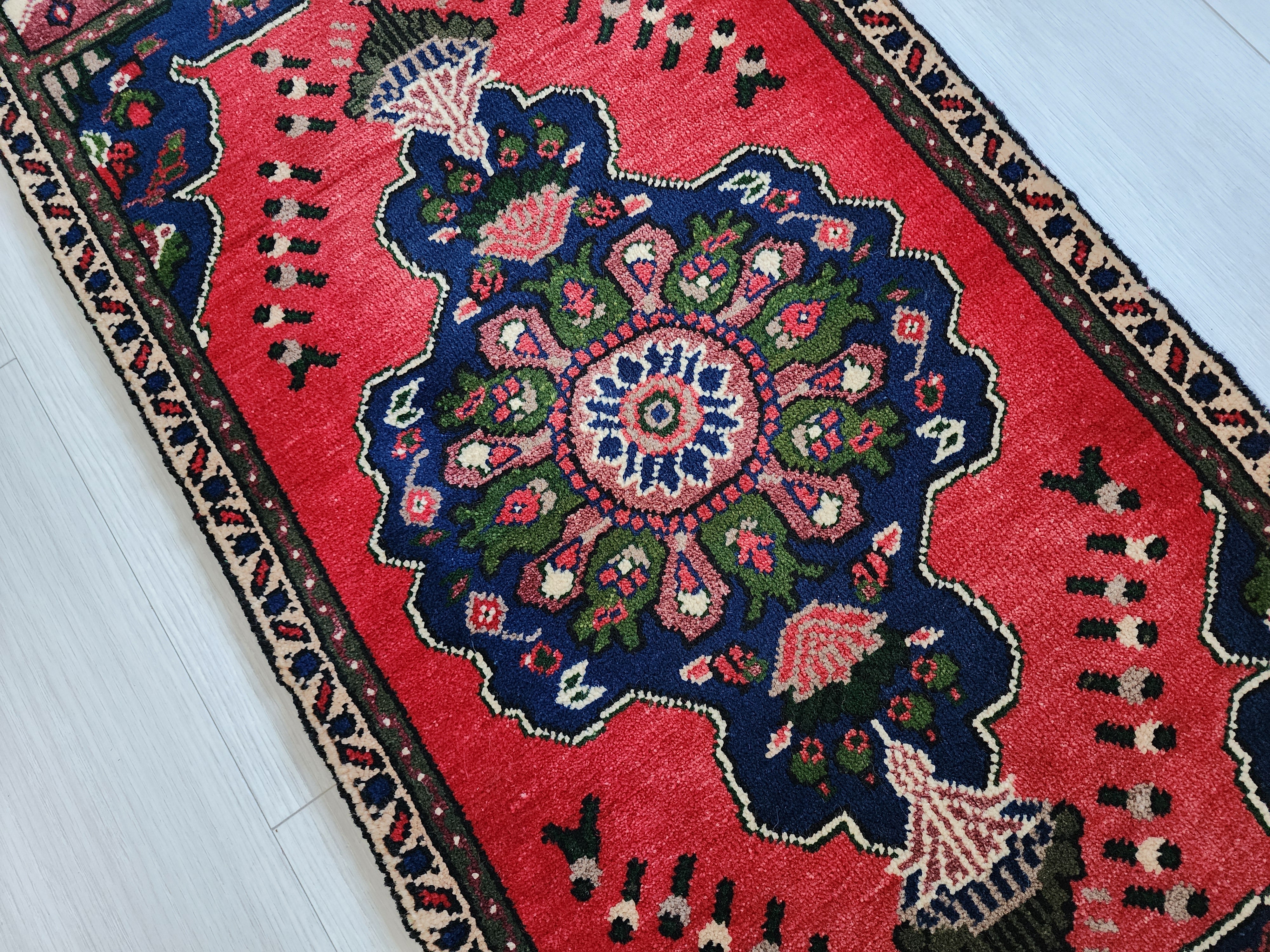 vintage Konya Wool Small Rug — pattern close-up