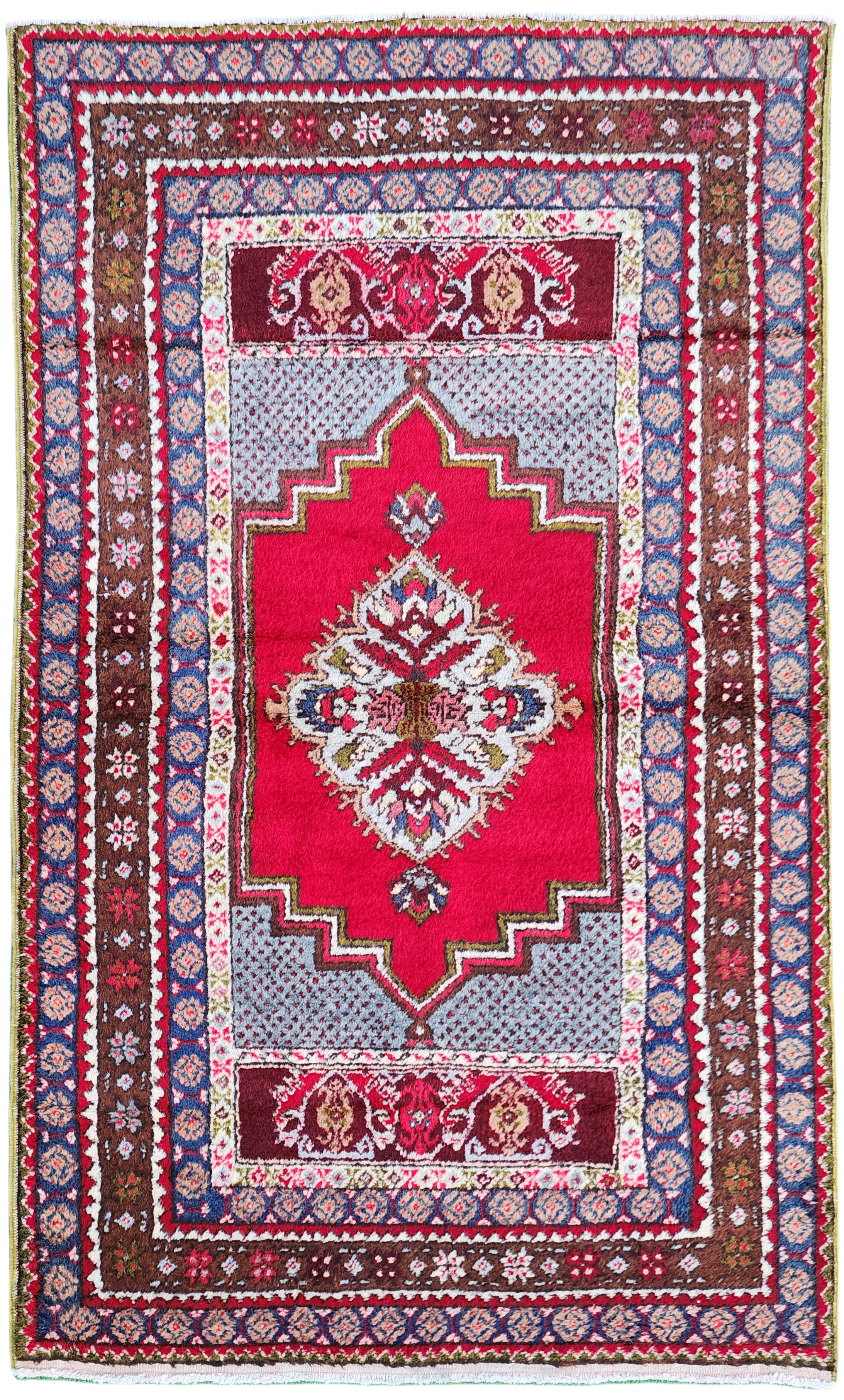 Alfombra turca antigua de Anatolia de 1,75 m x 1,10 m