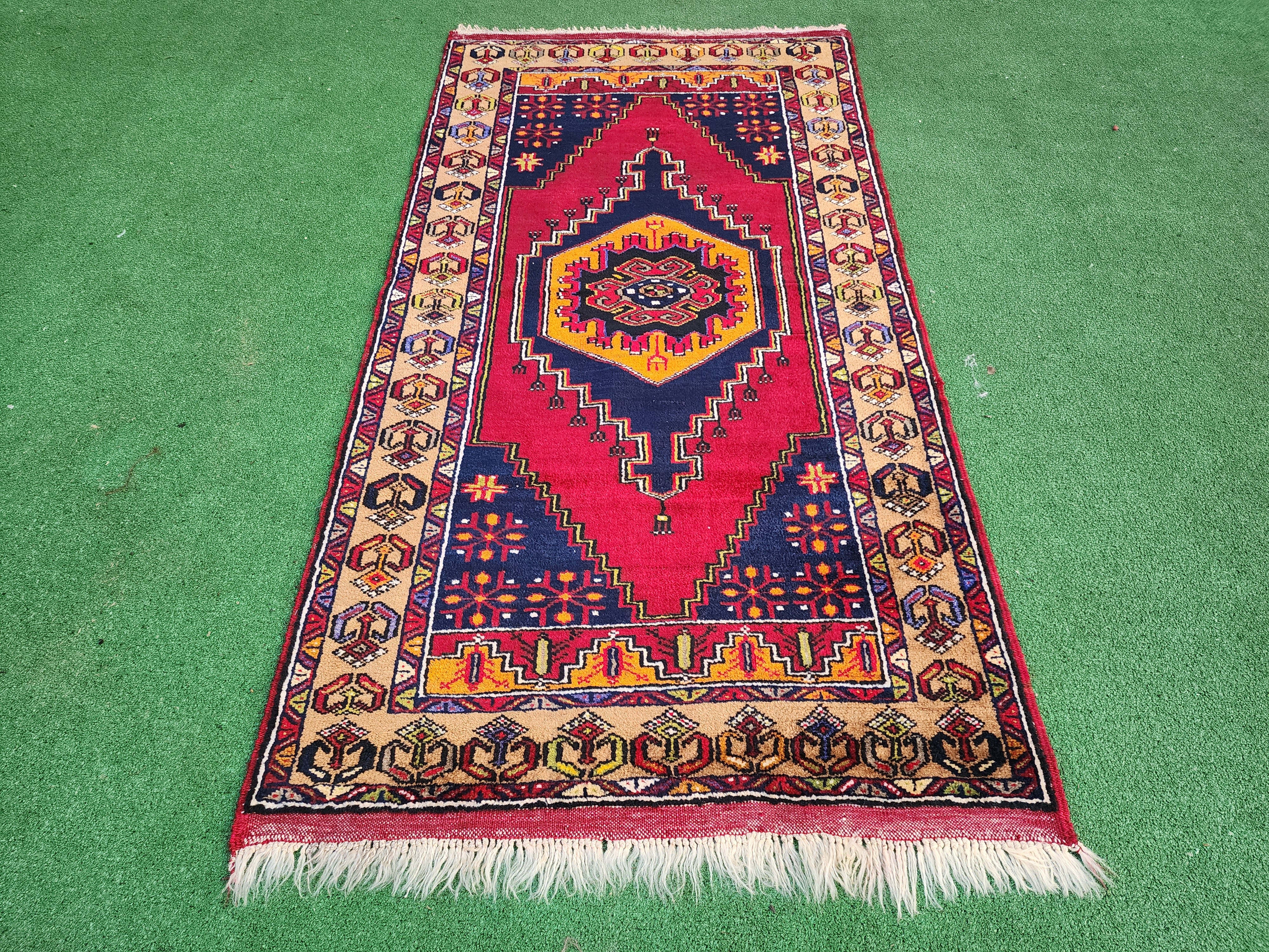 Alfombra tribal turca Yahyalı 6'6''x3'3'' pies