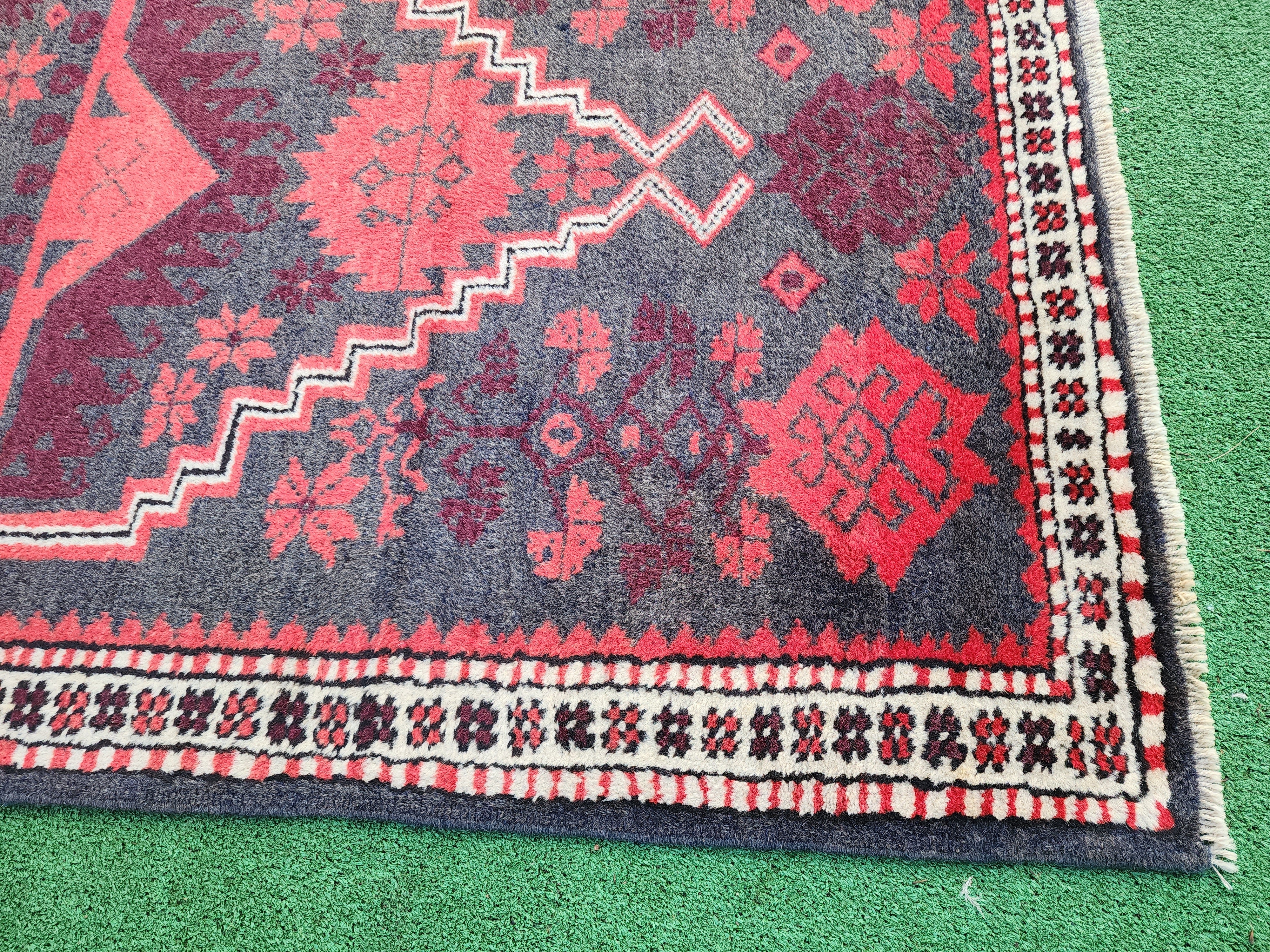 Alfombra tribal turca Bergama de 1,93 m x 95 cm