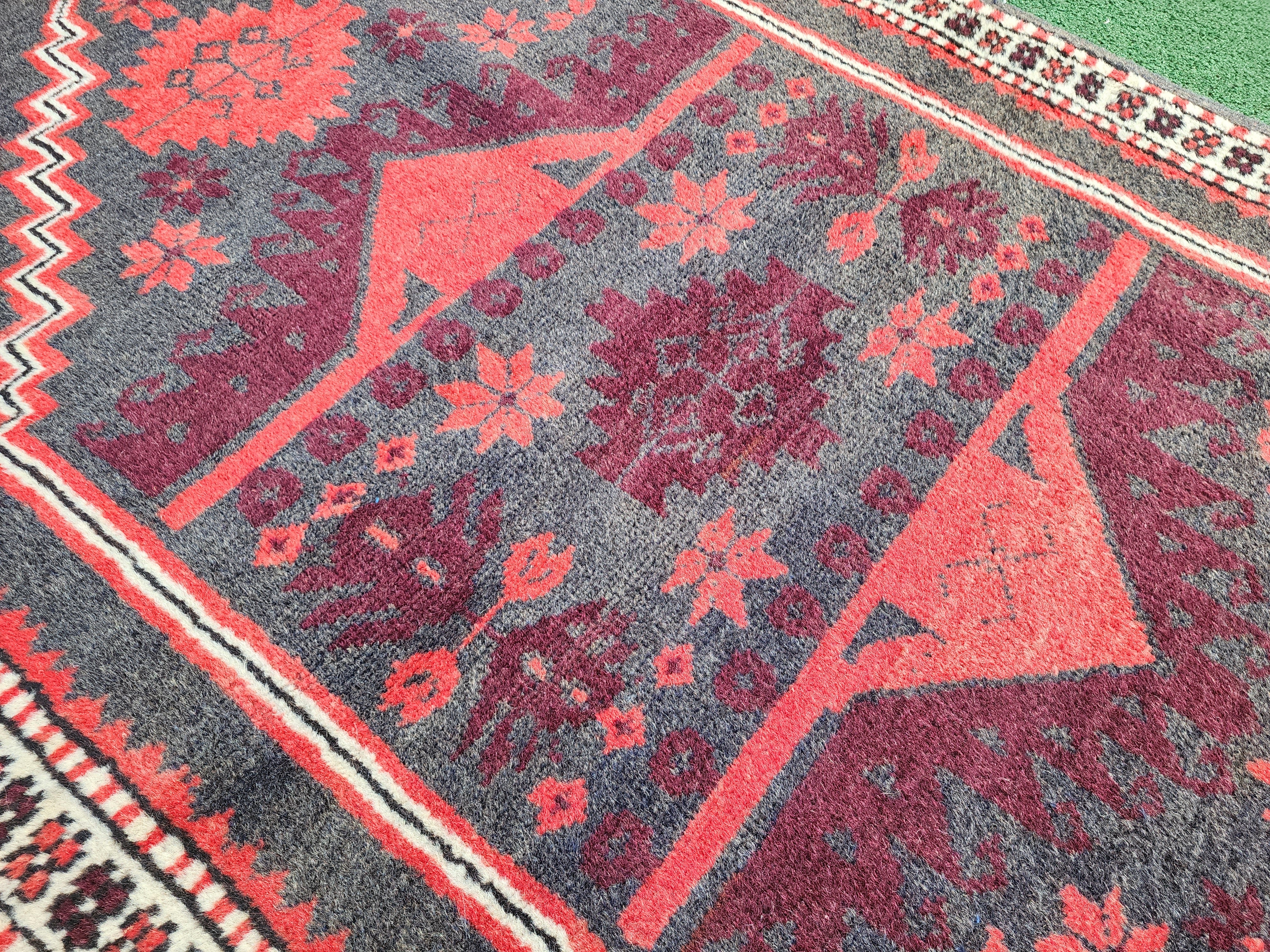 Alfombra tribal turca Bergama de 1,93 m x 95 cm