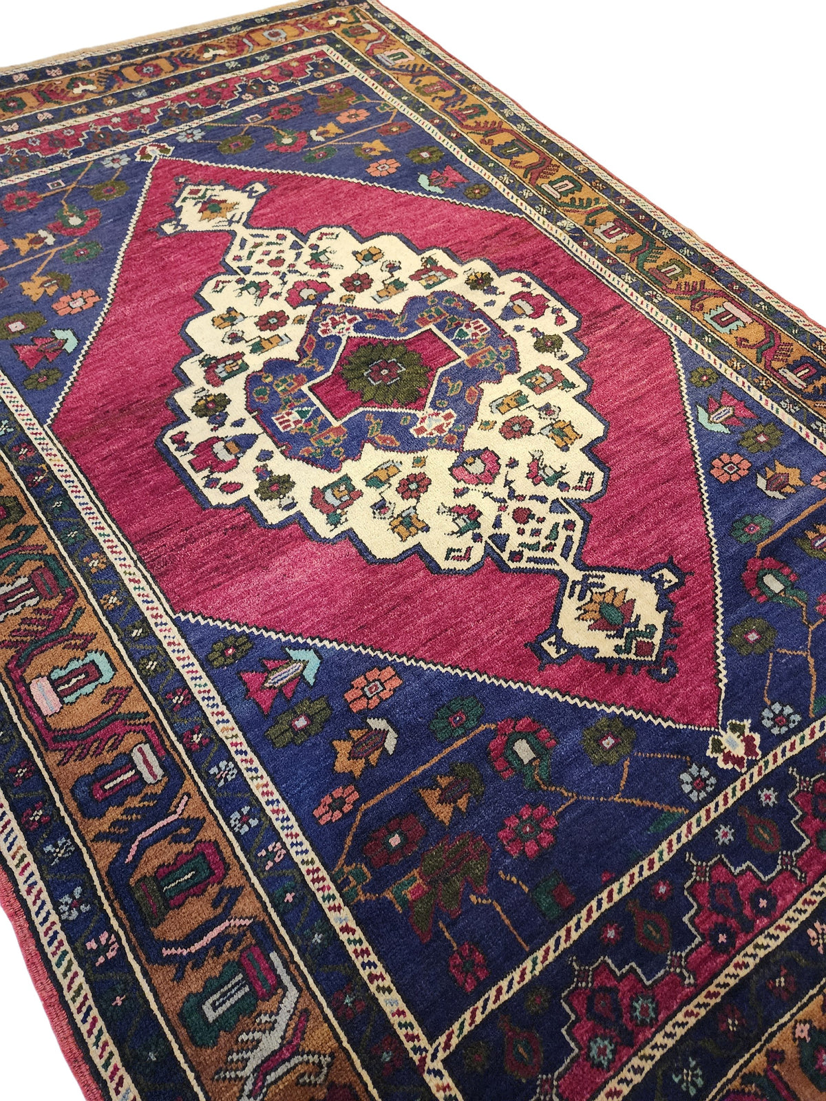 Vintage Işıklar rug in blue, red and brown, 4'8" x 7'2", photo 3