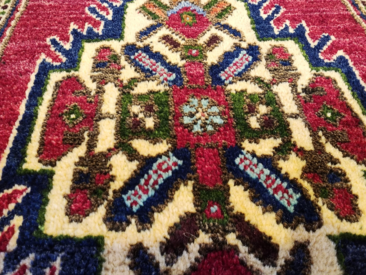 Vintage Işıklar rug in blue, red and white, 1'9" x 3'10", photo 10