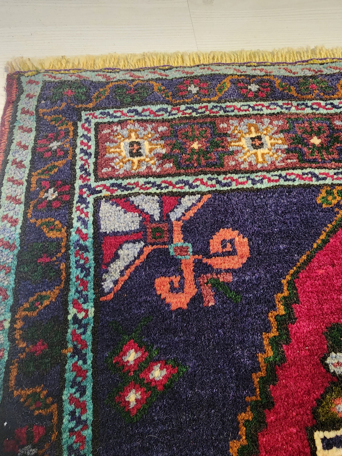 Vintage Işıklar rug in blue, red and white, 1'7" x 3'7", photo 8