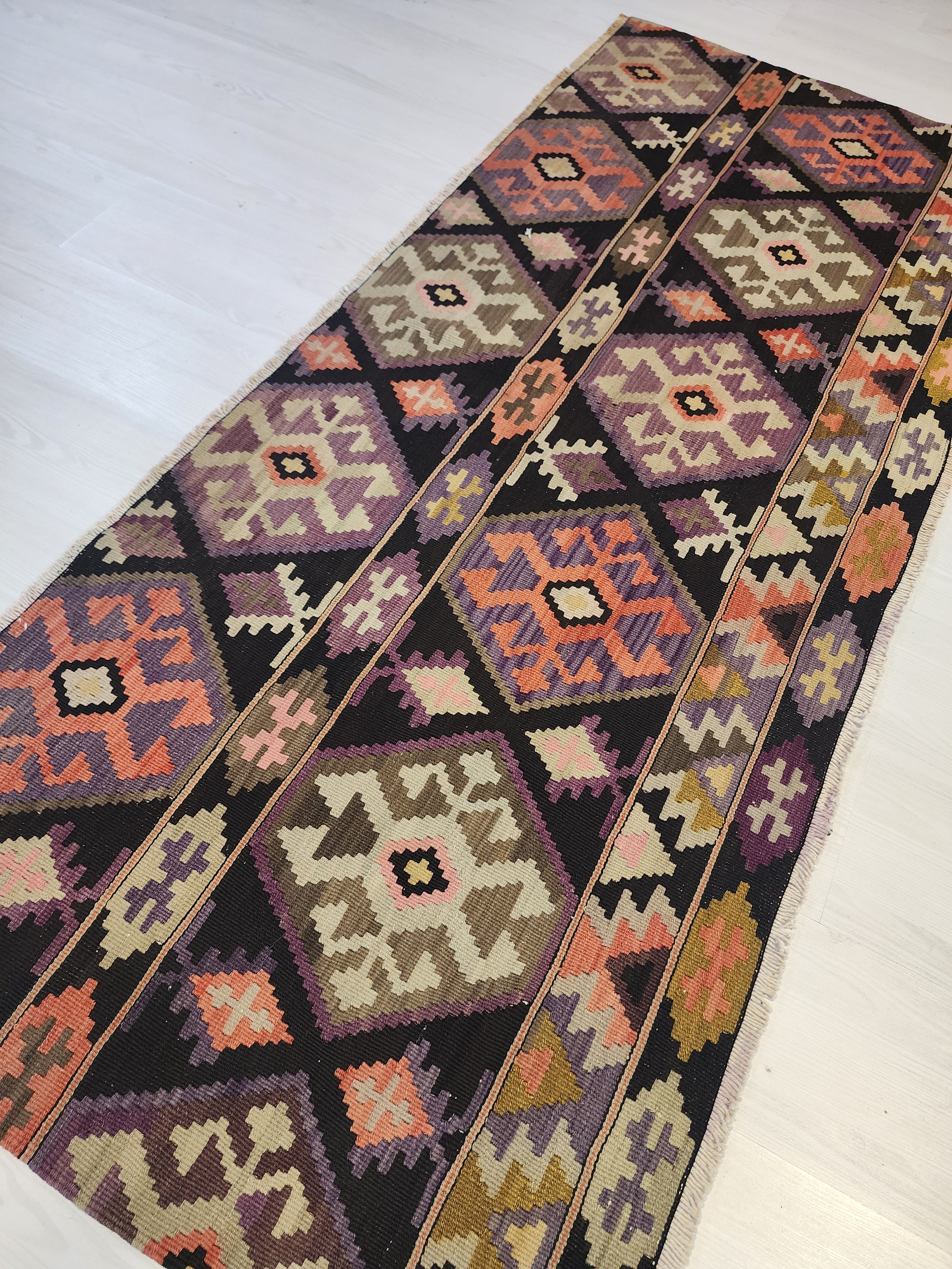 Latmia — Antique Anatolian Kilim, Erzurum Region Northeast Anatolian Rug, 2'7''x6'3''