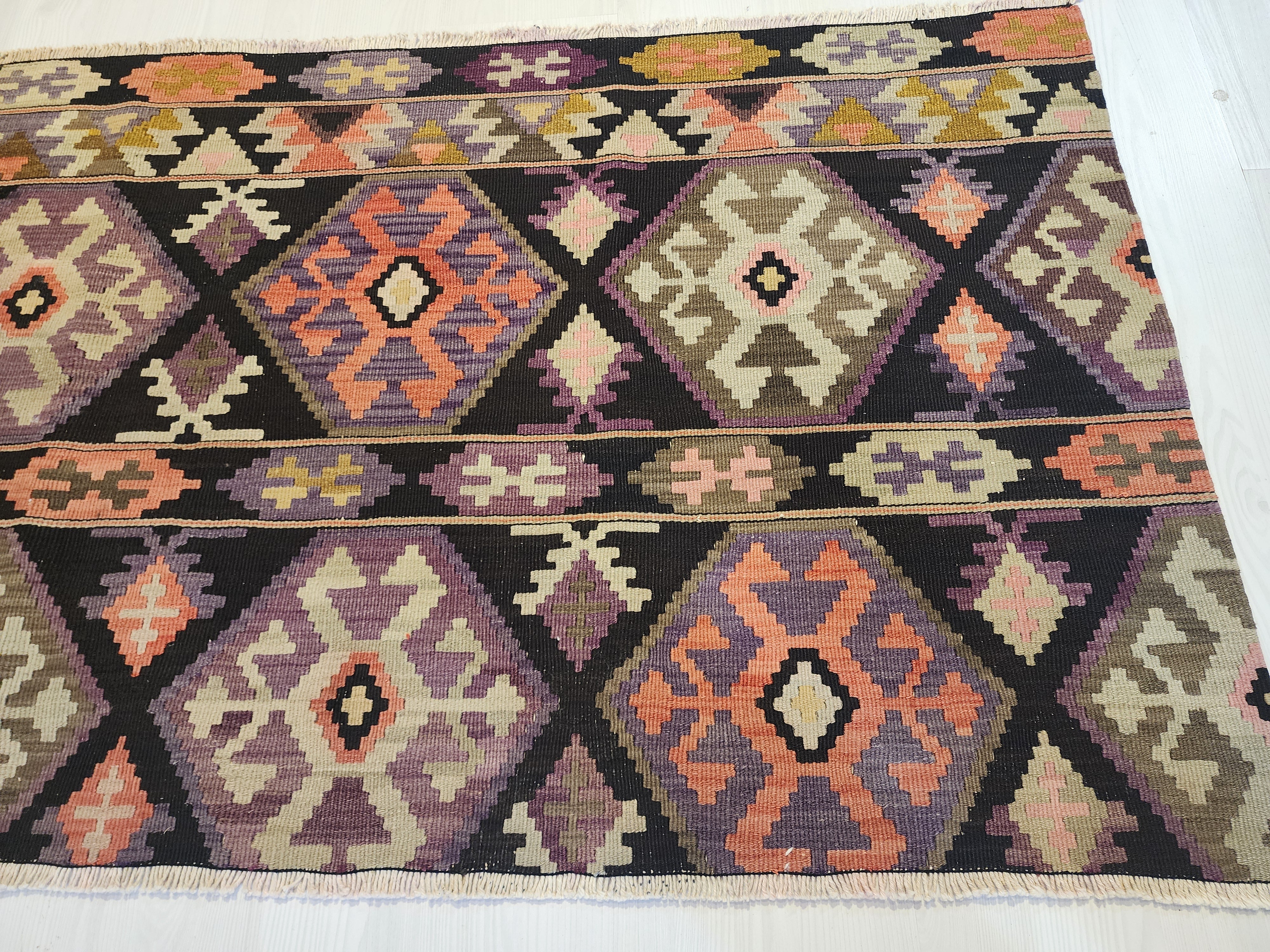 Latmia — Antique Anatolian Kilim, Erzurum Region Northeast Anatolian Rug, 2'7''x6'3''