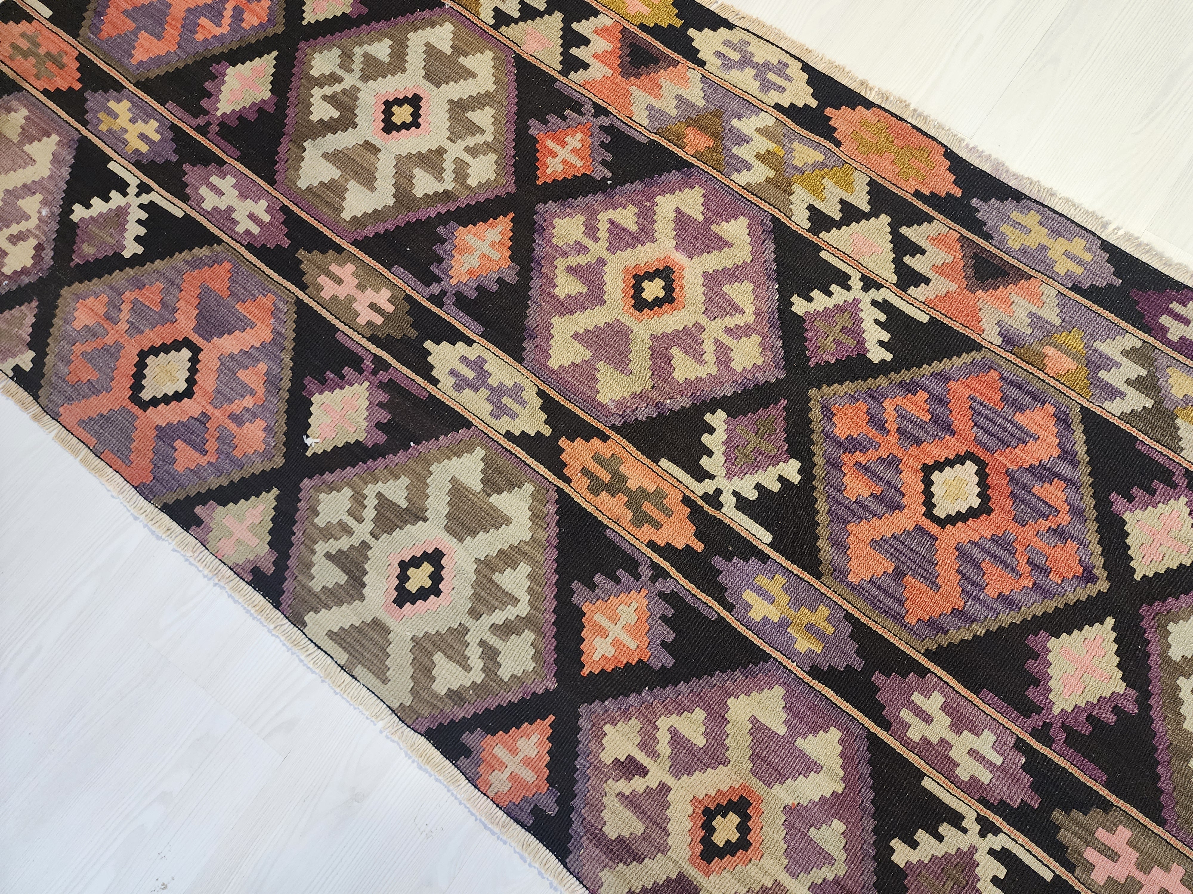 Latmia — Antique Anatolian Kilim, Erzurum Region Northeast Anatolian Rug, 2'7''x6'3''