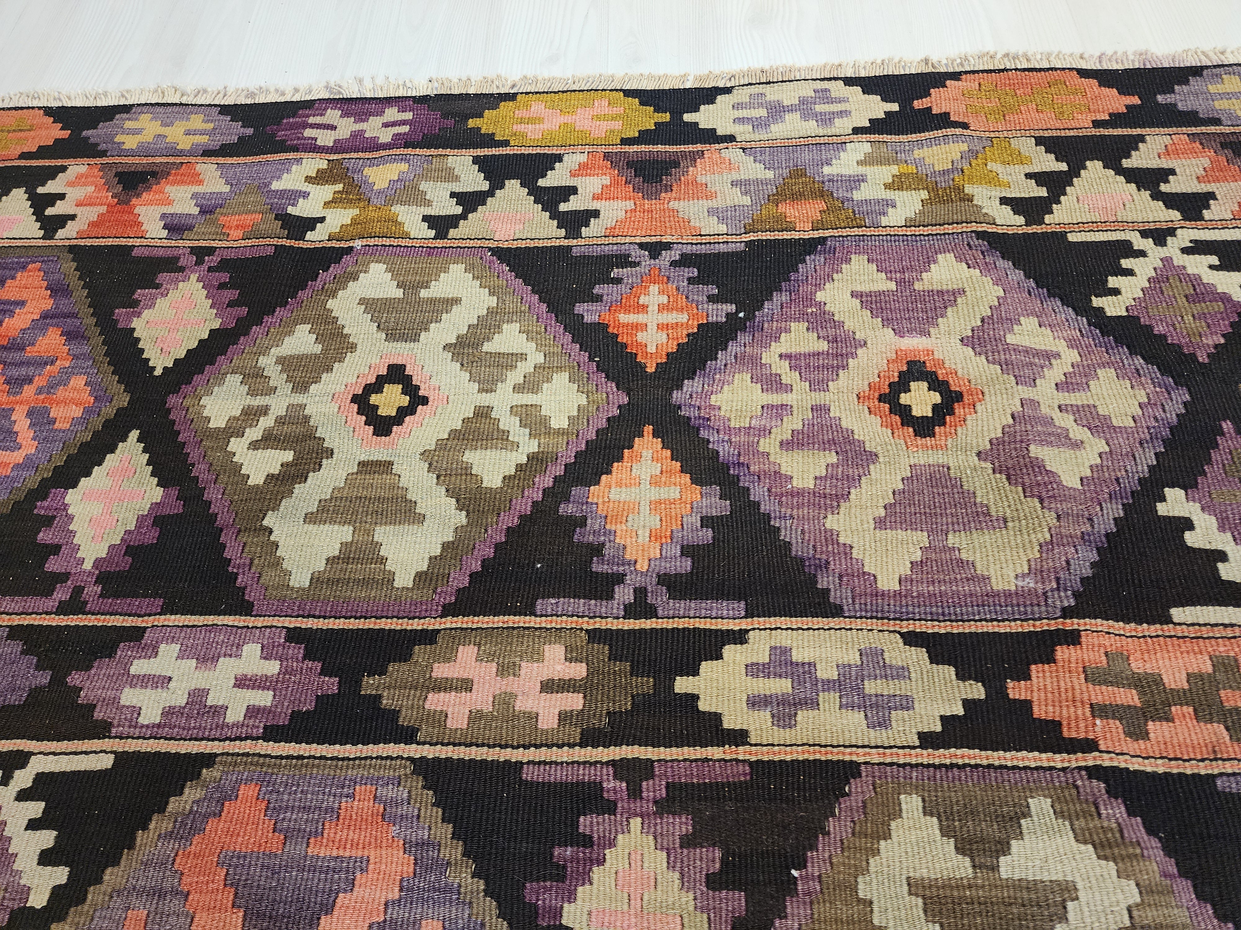 Latmia — Antique Anatolian Kilim, Erzurum Region Northeast Anatolian Rug, 2'7''x6'3''
