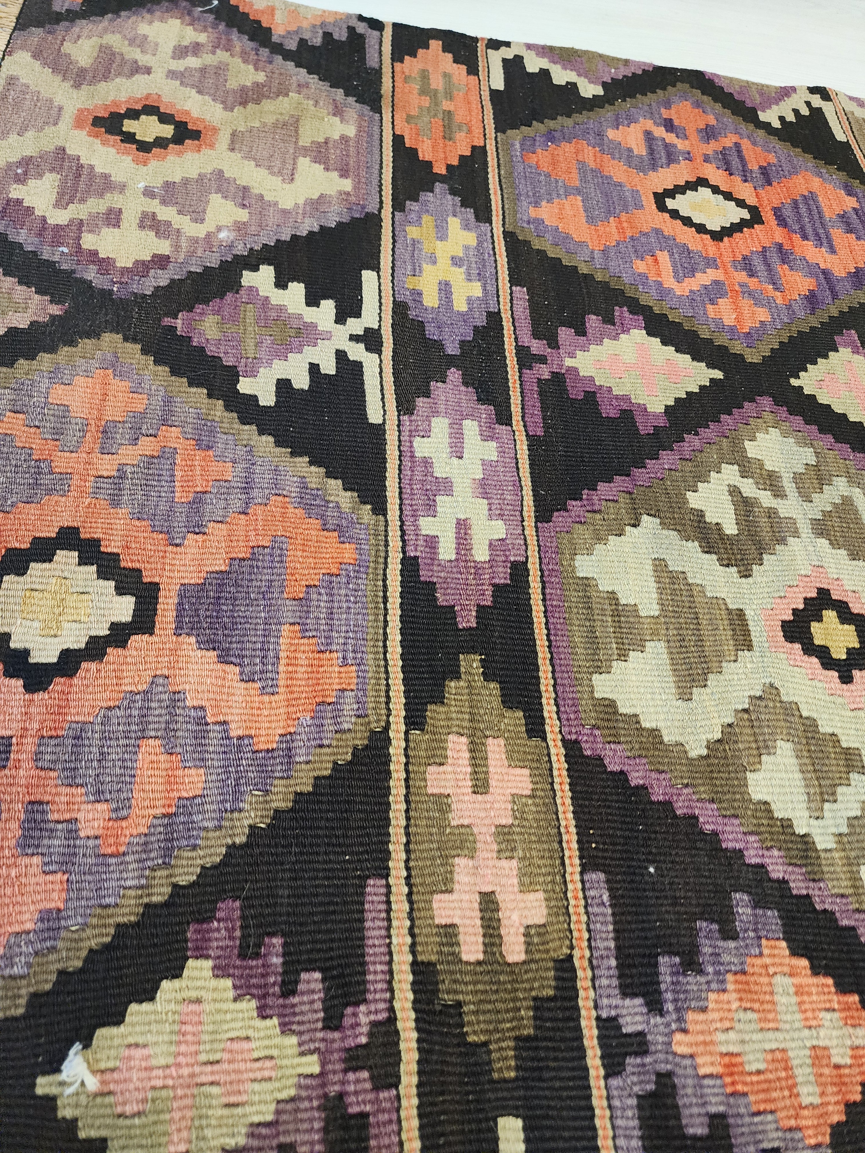 Latmia — Antique Anatolian Kilim, Erzurum Region Northeast Anatolian Rug, 2'7''x6'3''