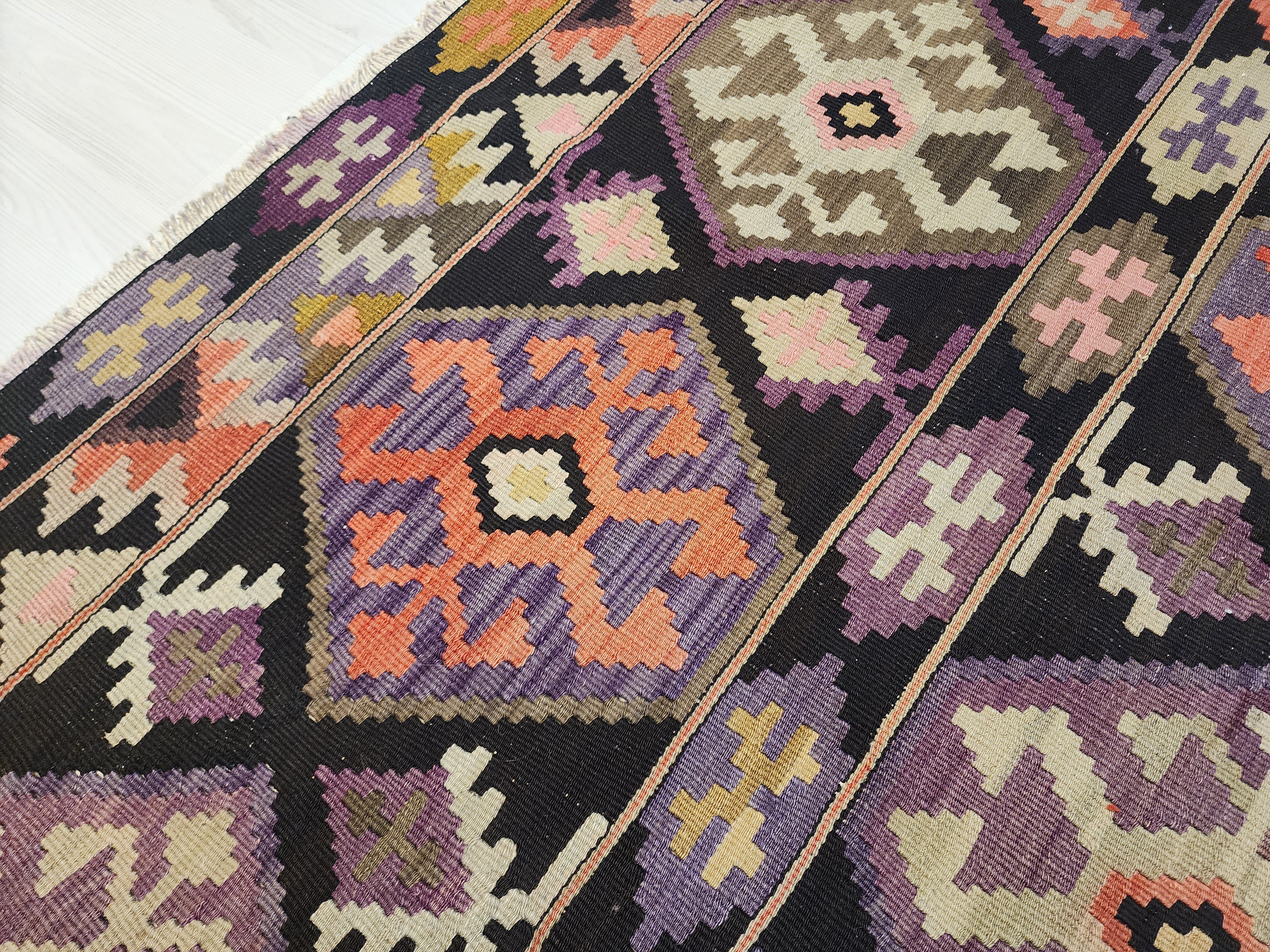 Latmia — Antique Anatolian Kilim, Erzurum Region Northeast Anatolian Rug, 2'7''x6'3''