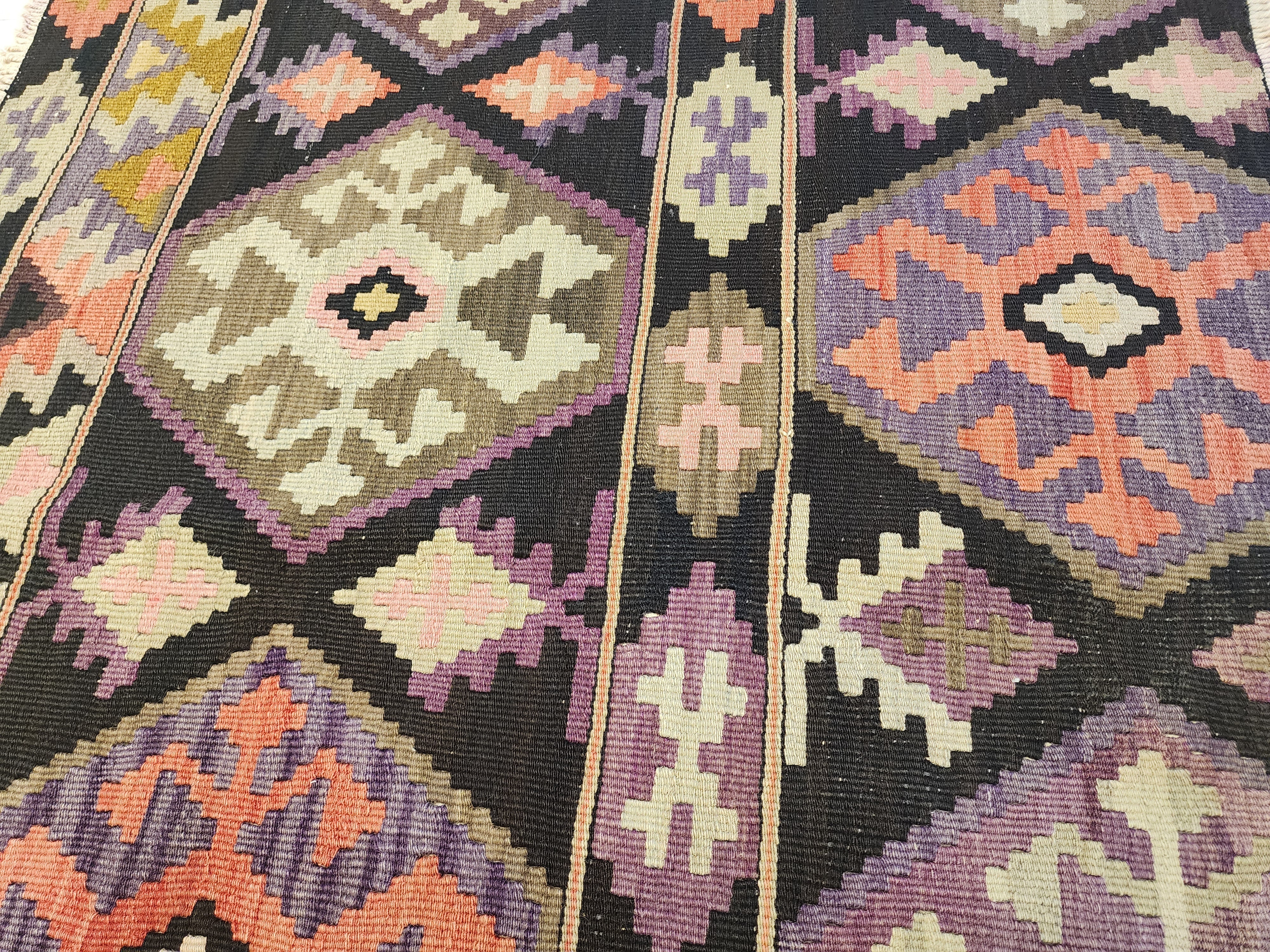 Latmia — Antique Anatolian Kilim, Erzurum Region Northeast Anatolian Rug, 2'7''x6'3''