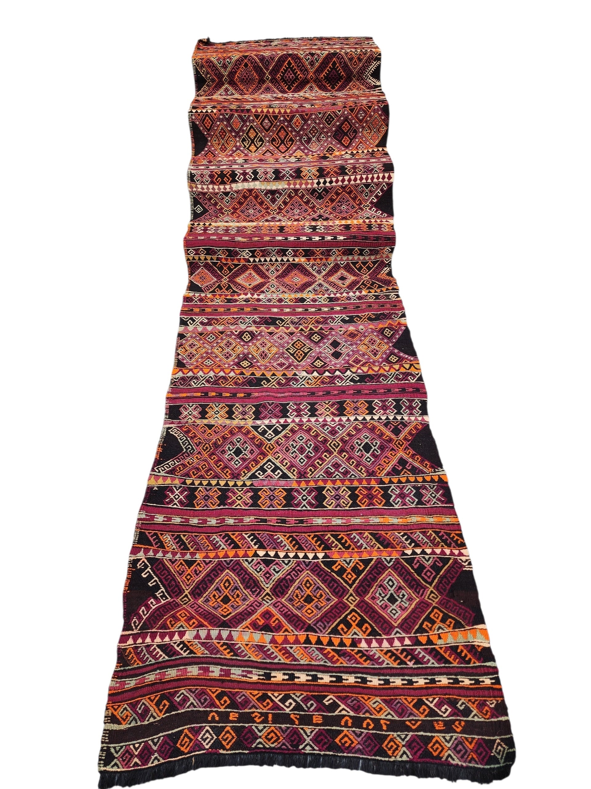 Hürrem — Long Geometric Turkish Flatweave Runner Rug