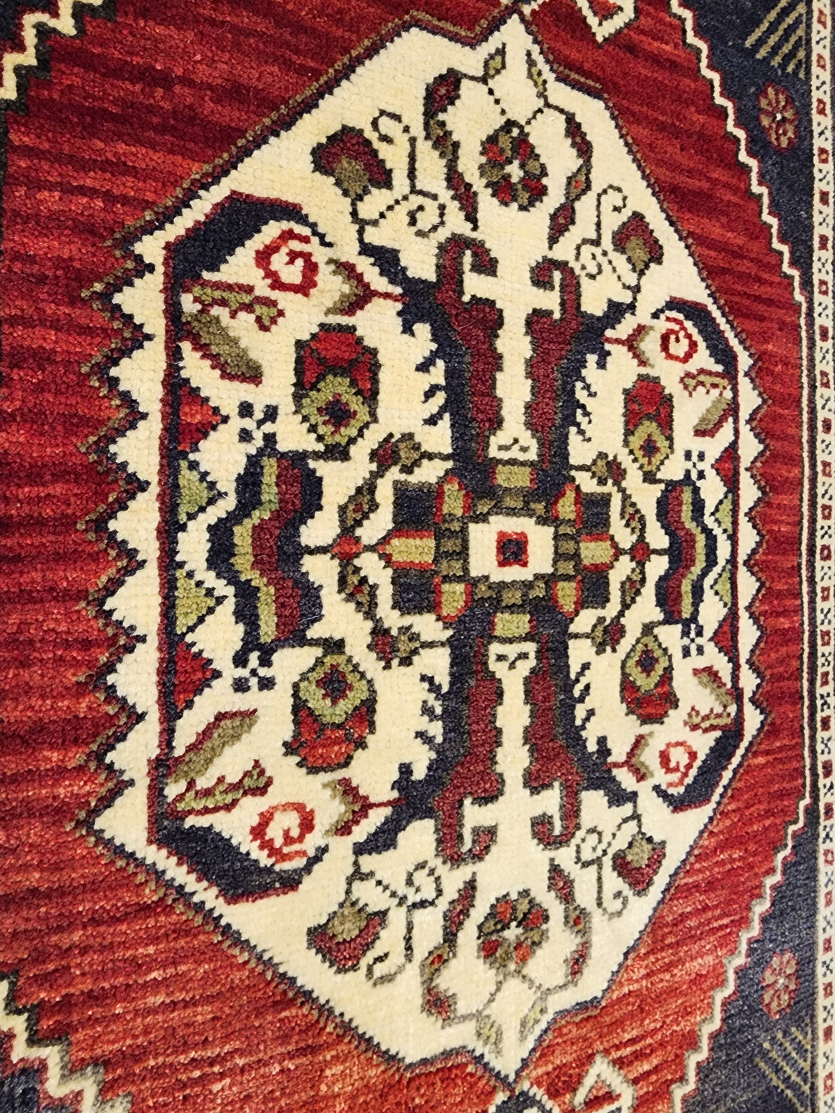 Vintage Konya rug in red, blue and brown, 1'9" x 3'7", photo 8