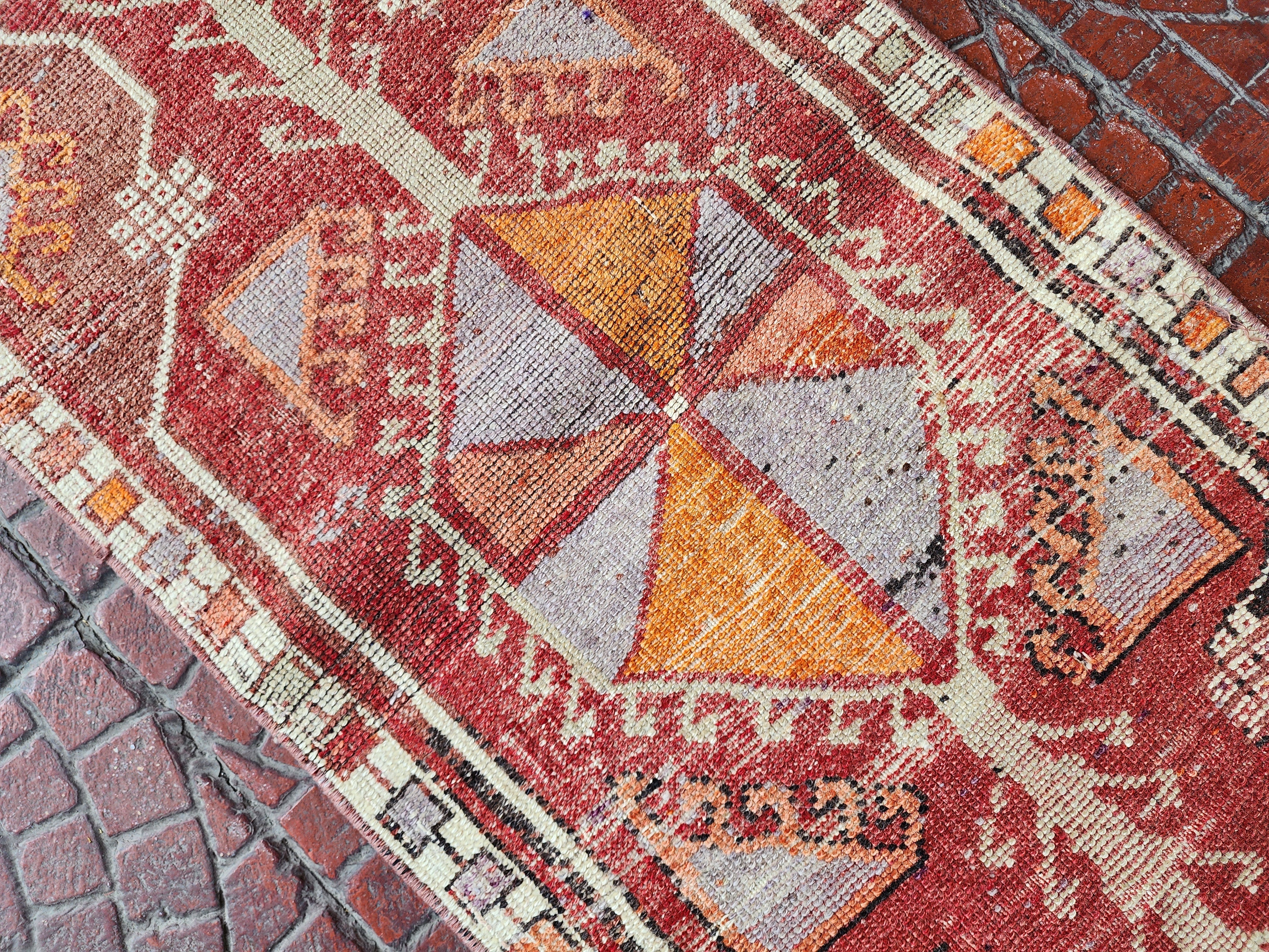 vintage Turkish Wool Area Rug — detail texture