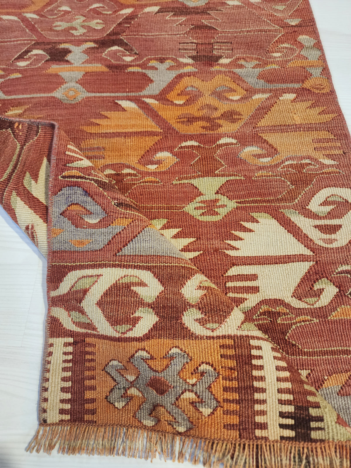 Authentic Vintage Afyon Kilim Runner — photo 8