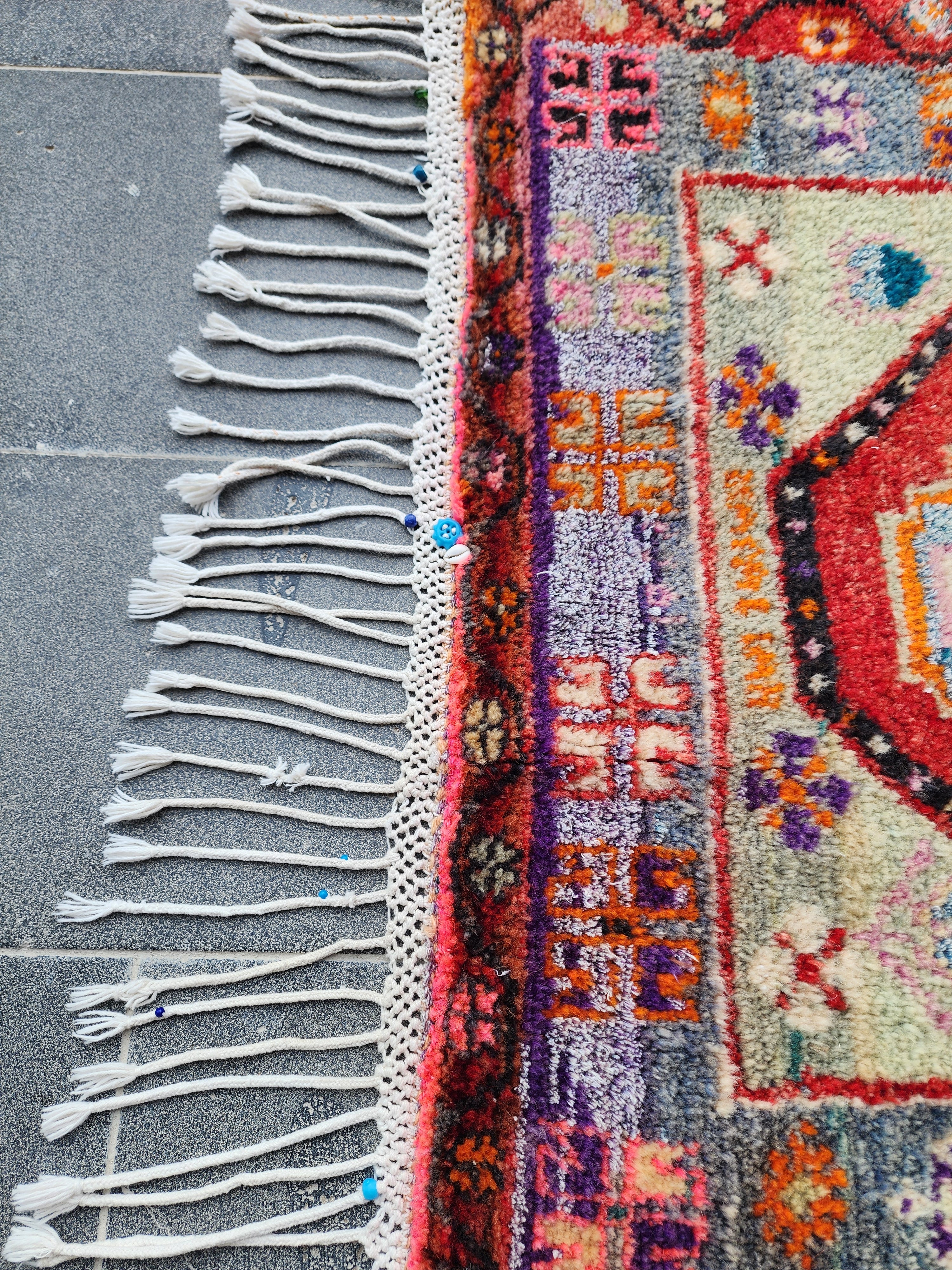 Nympha — Vintage West Anatolian Rug, Handwoven Yörük Tribal Rug, Small Floral Medallion Accent Rug, 100% Natural Organic Dye Wool Rug