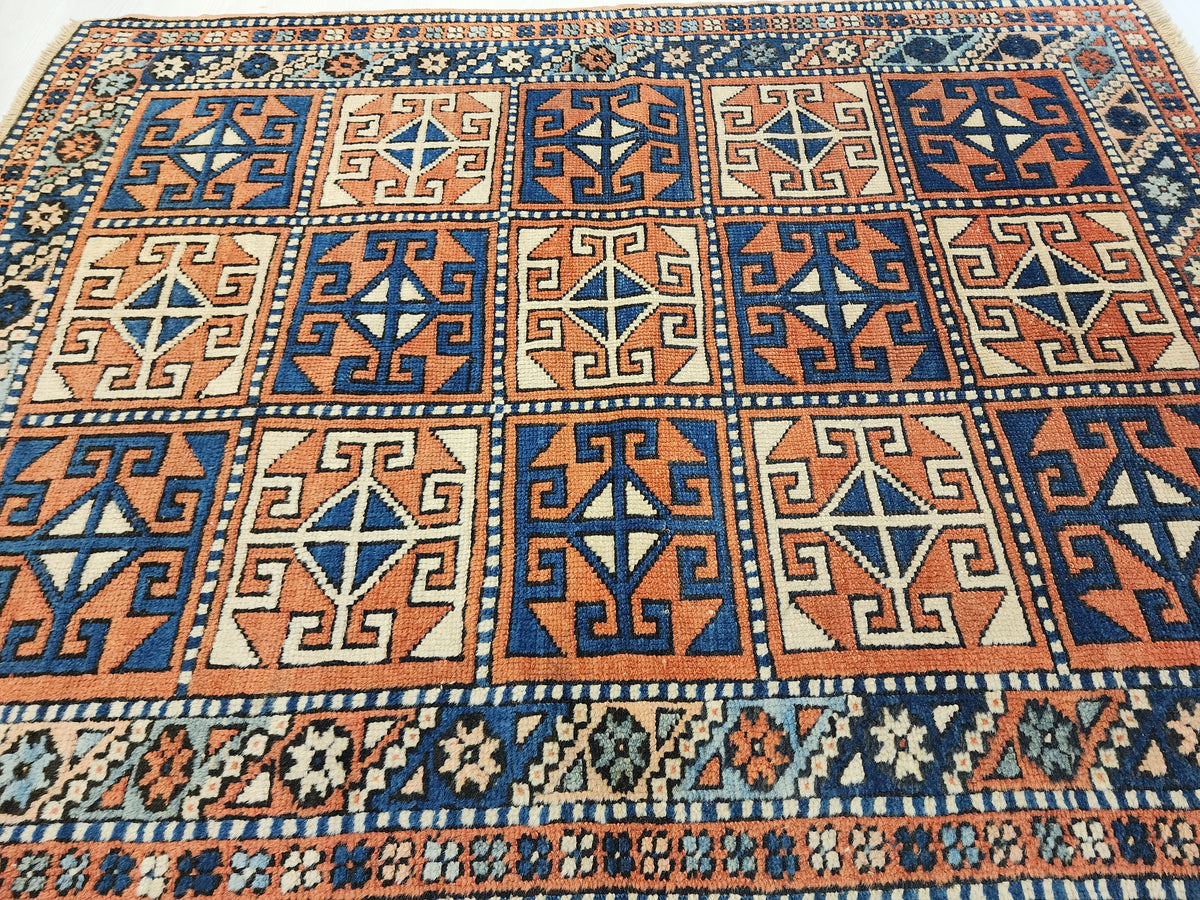 Verda — Rare Antique 1920s Bergama Turkish Rug – Nomadic Yörük Wool Area Rug – 100% Natural Dye Tribal Compartment Rug, Western Anatolia