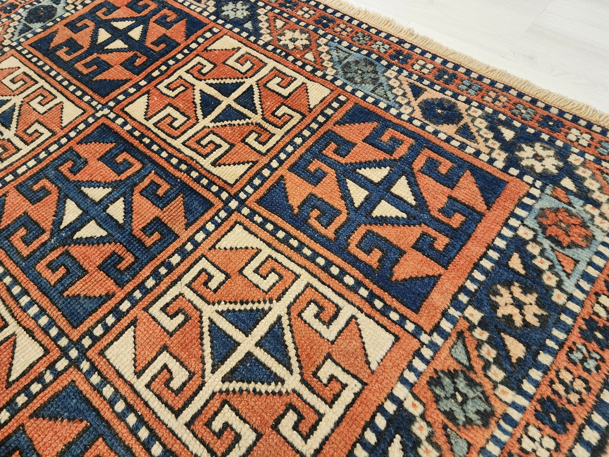 Verda — Rare Antique 1920s Bergama Turkish Rug – Nomadic Yörük Wool Area Rug – 100% Natural Dye Tribal Compartment Rug, Western Anatolia