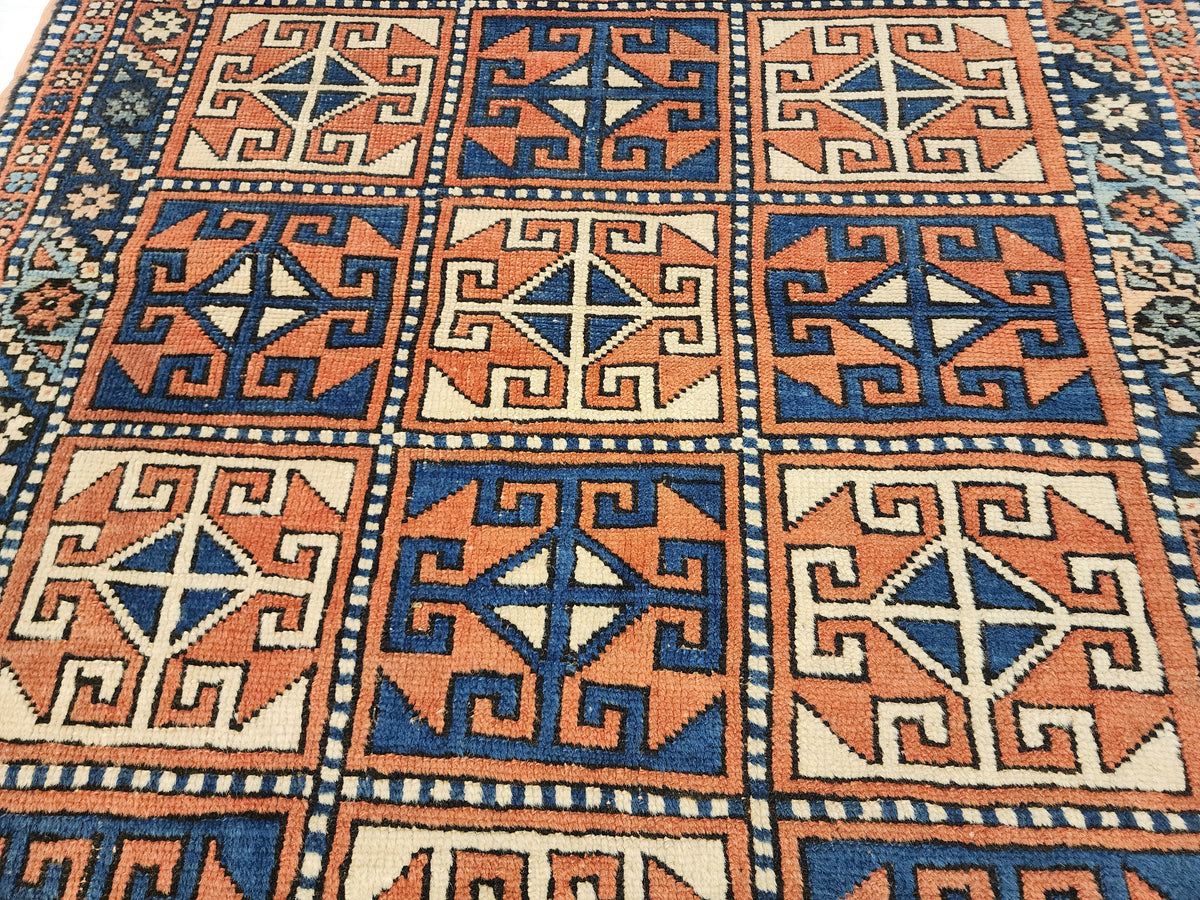 Verda — Rare Antique 1920s Bergama Turkish Rug – Nomadic Yörük Wool Area Rug – 100% Natural Dye Tribal Compartment Rug, Western Anatolia