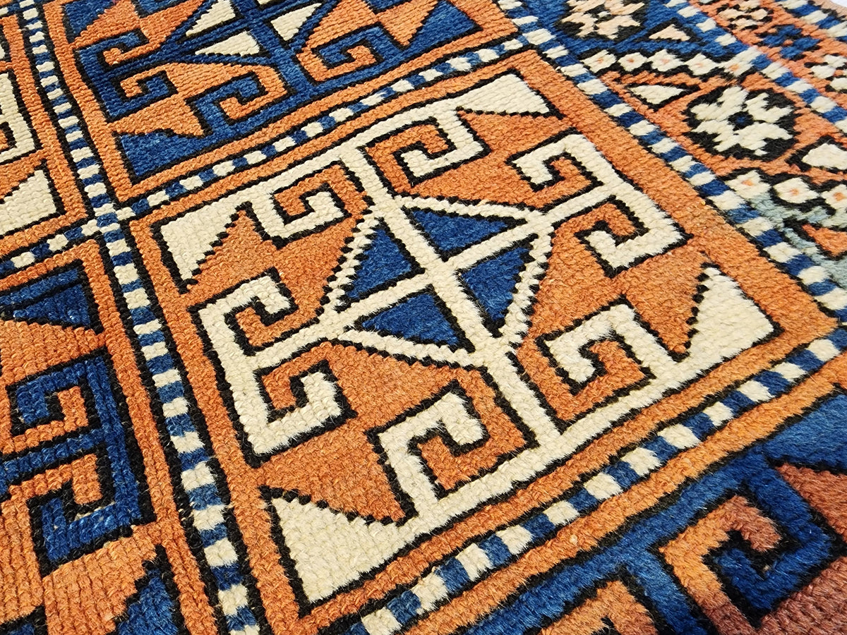 Verda — Rare Antique 1920s Bergama Turkish Rug – Nomadic Yörük Wool Area Rug – 100% Natural Dye Tribal Compartment Rug, Western Anatolia