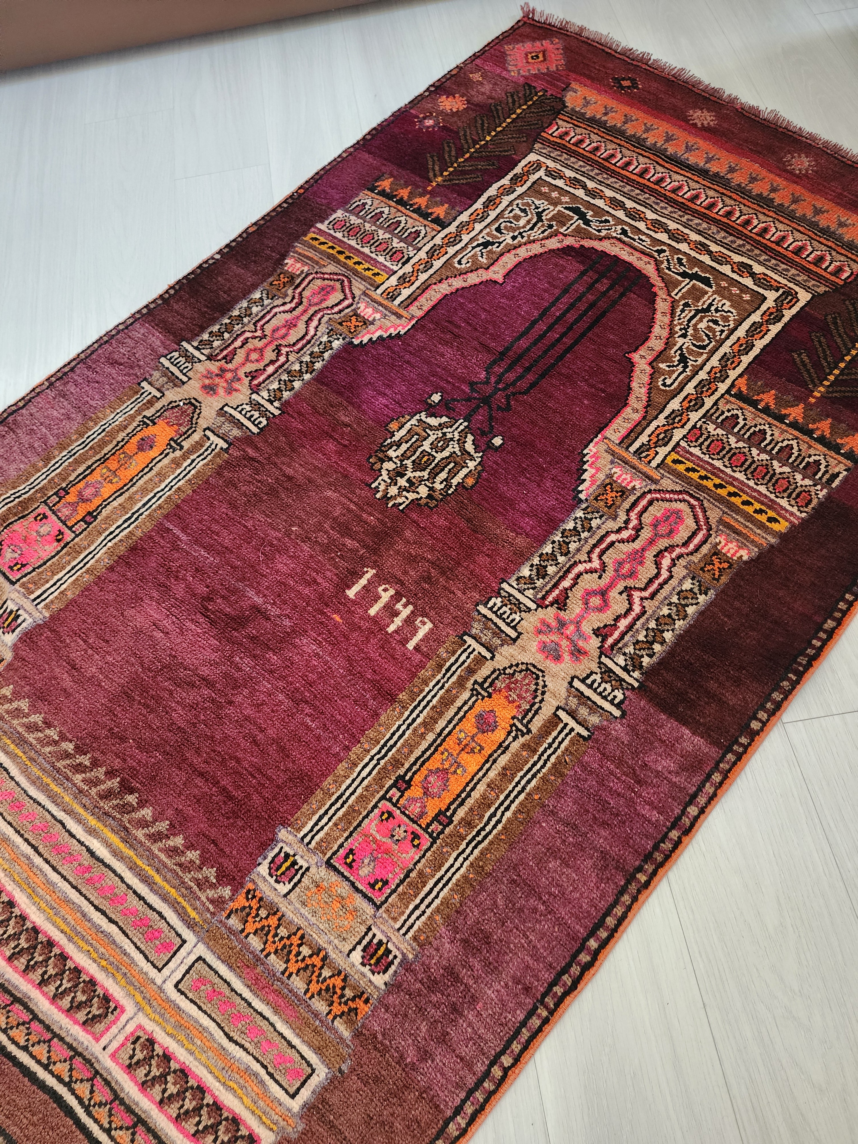 Vintage Kars Turkish Rug, Handmade Wool, Bohemian Oriental Decor (6'6"x4'1")