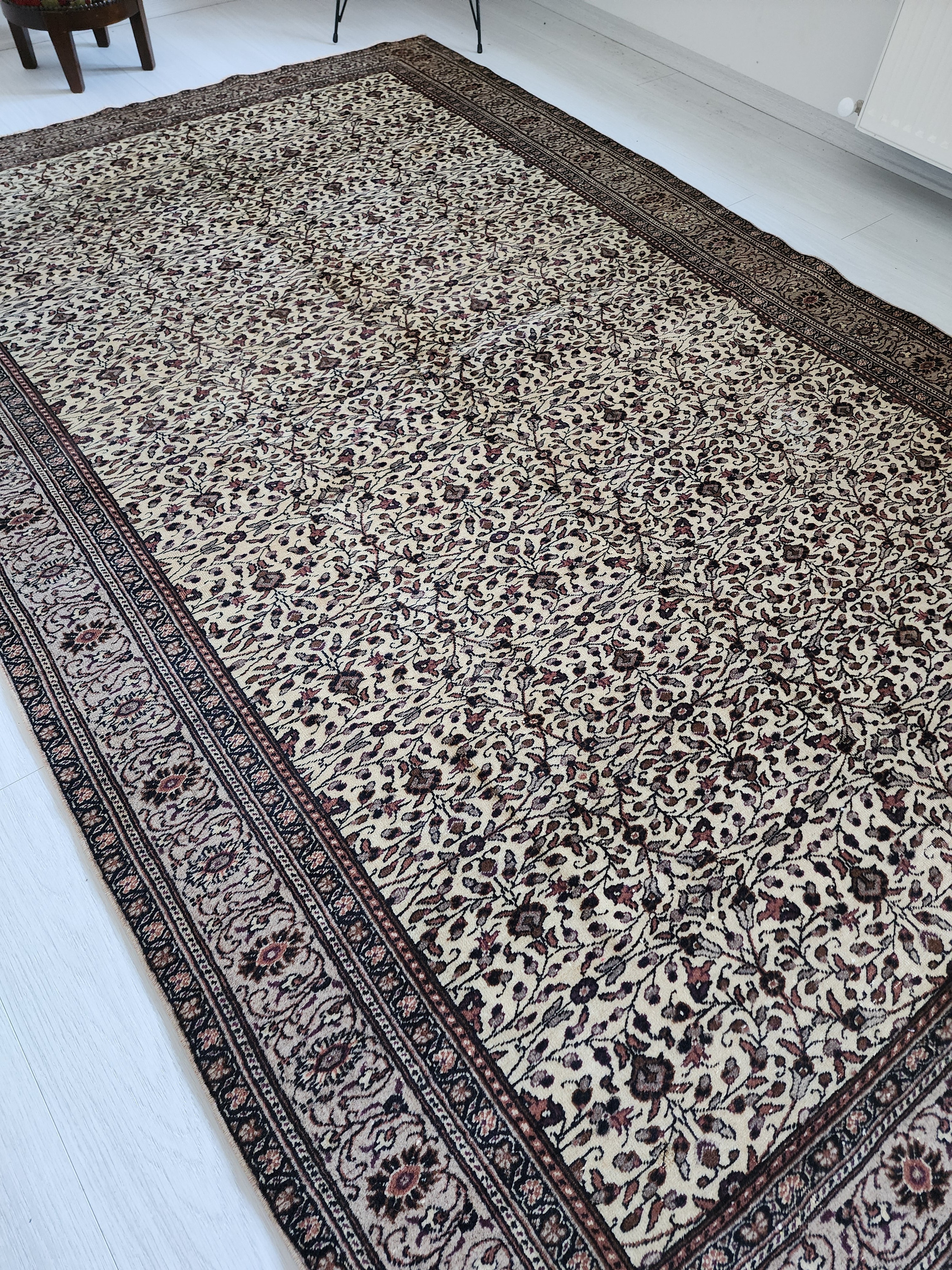 vintage Kayseri Wool Area Rug — back view