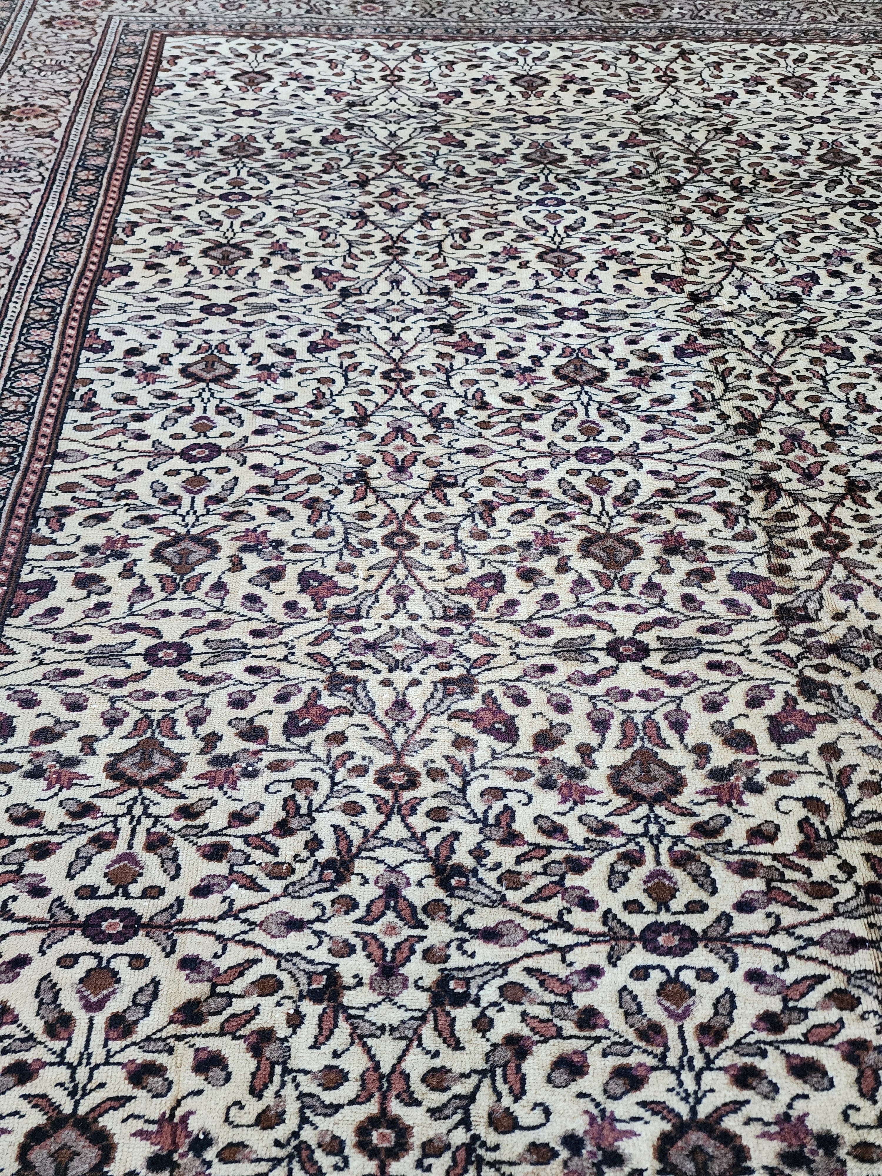 vintage Kayseri Wool Area Rug — edge weave