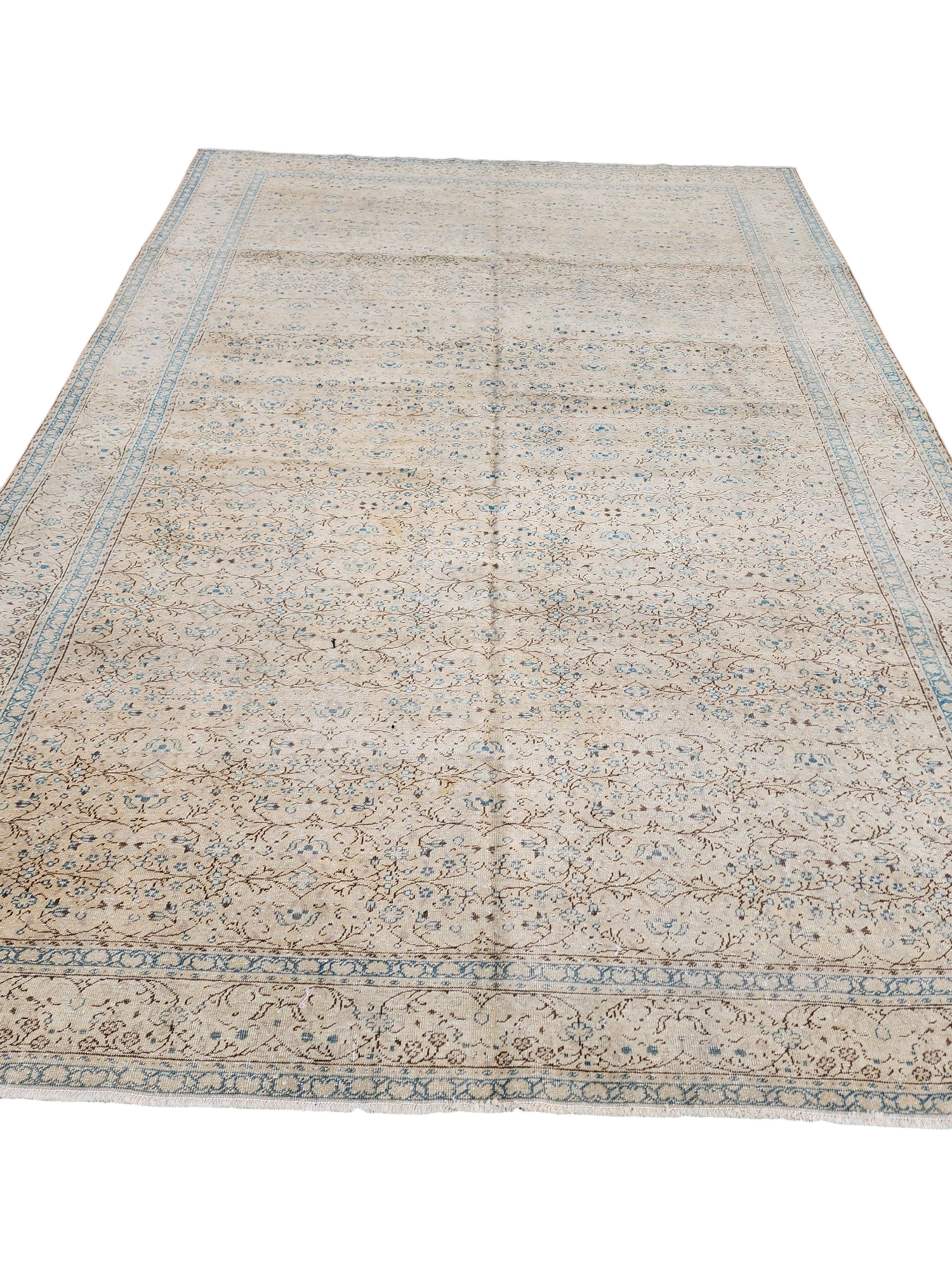 antique Anatolian Wool Large Area Rug — back view
