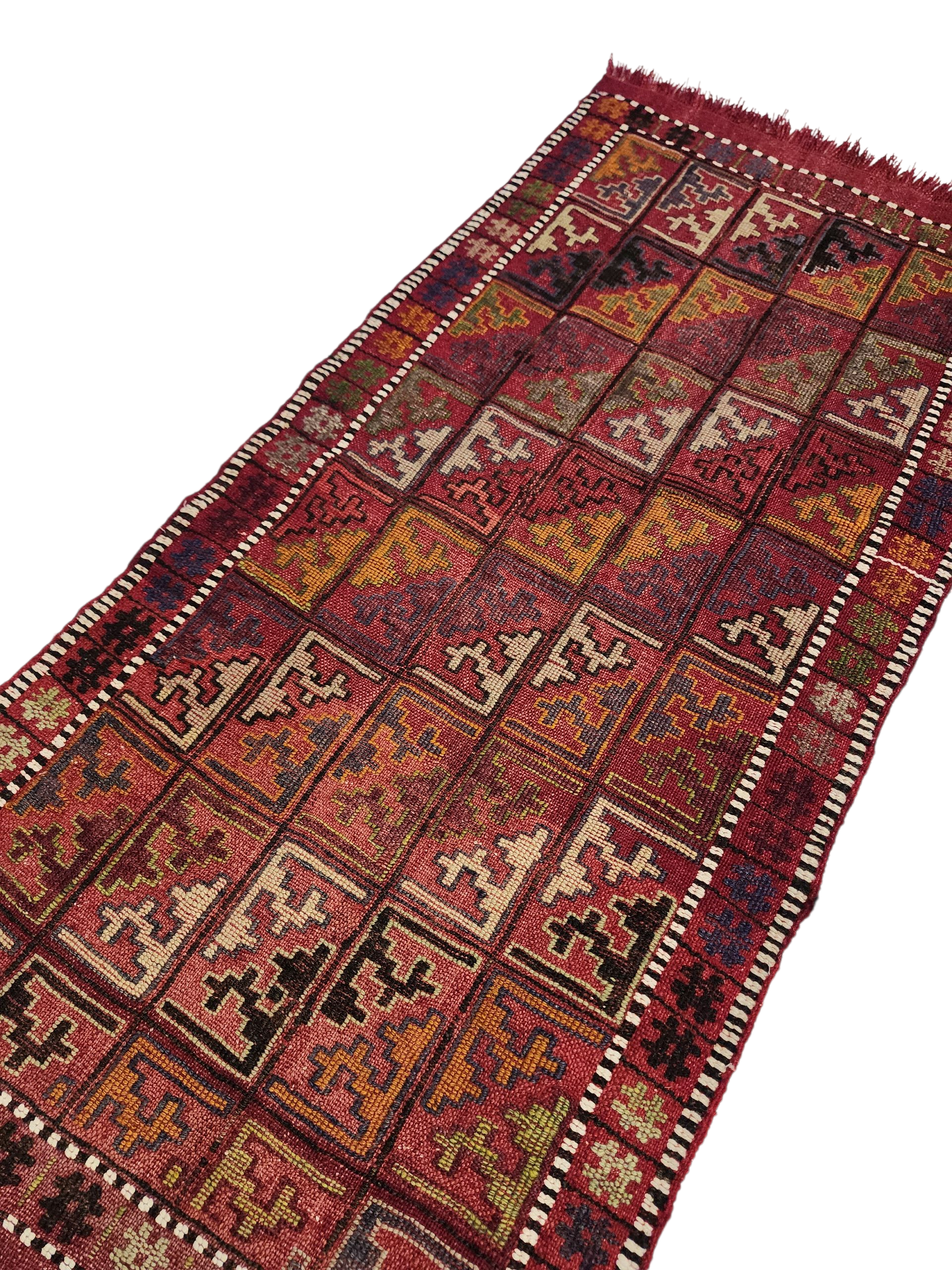 vintage Konya Wool Small Rug — back view