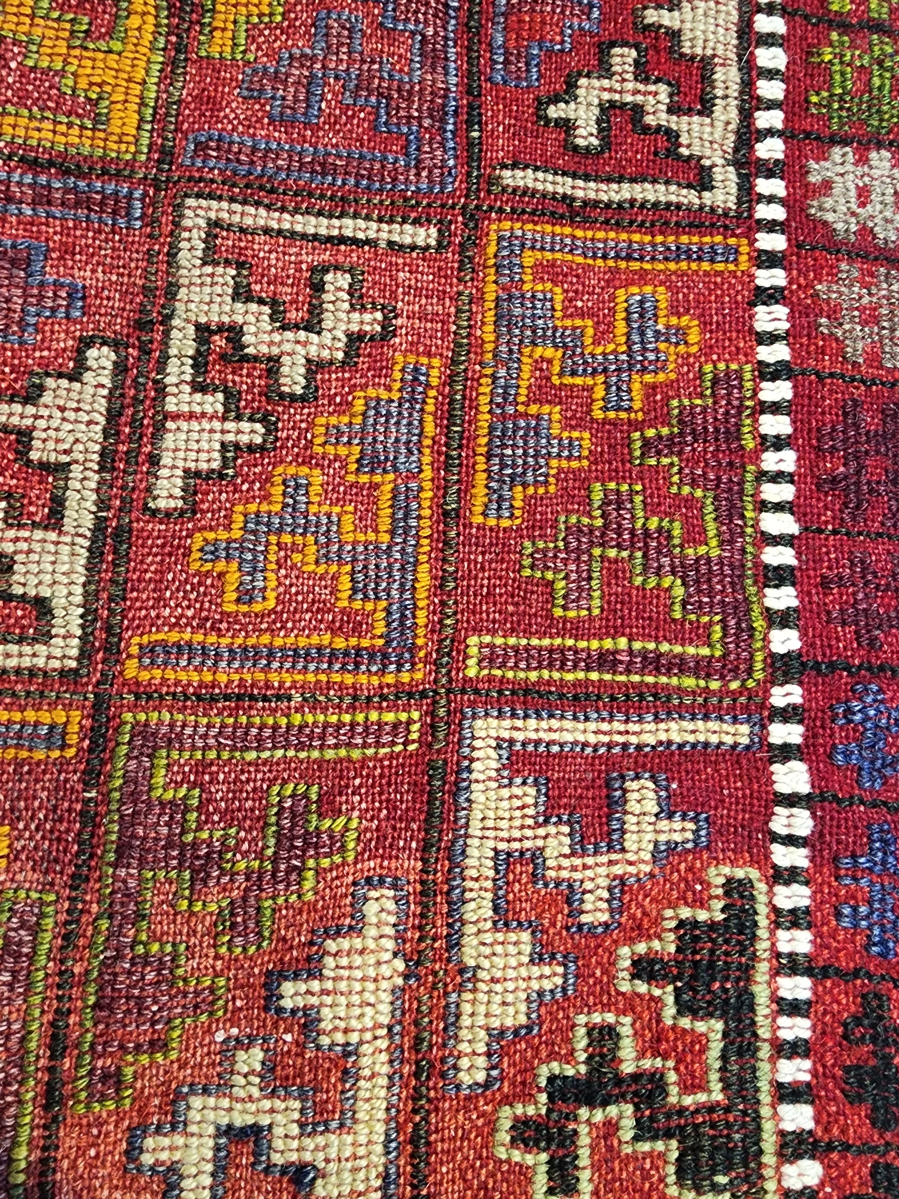 vintage Konya Wool Small Rug — edge weave