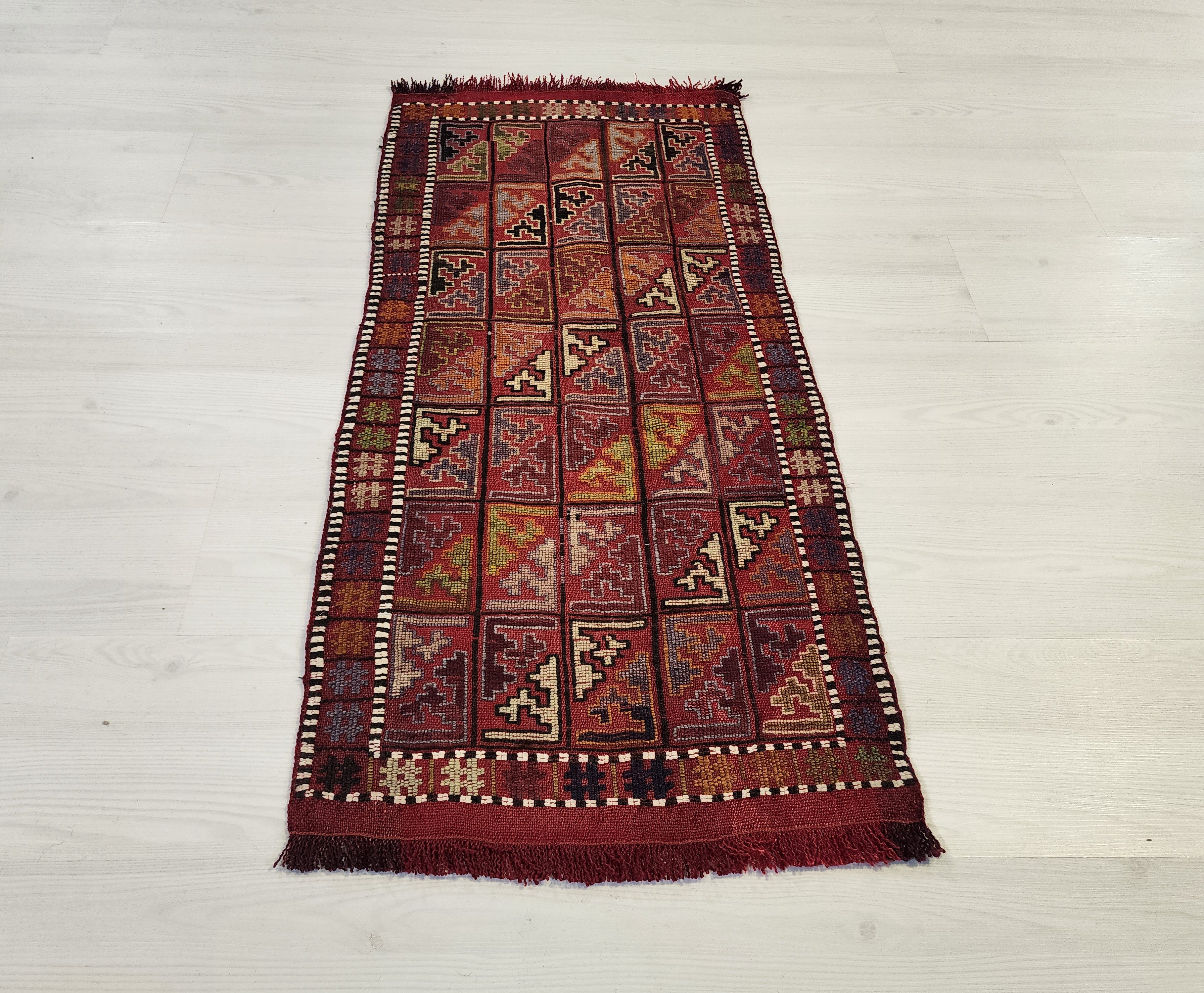 Vintage Konya Kilim Rug 3'7'' x 1'9''