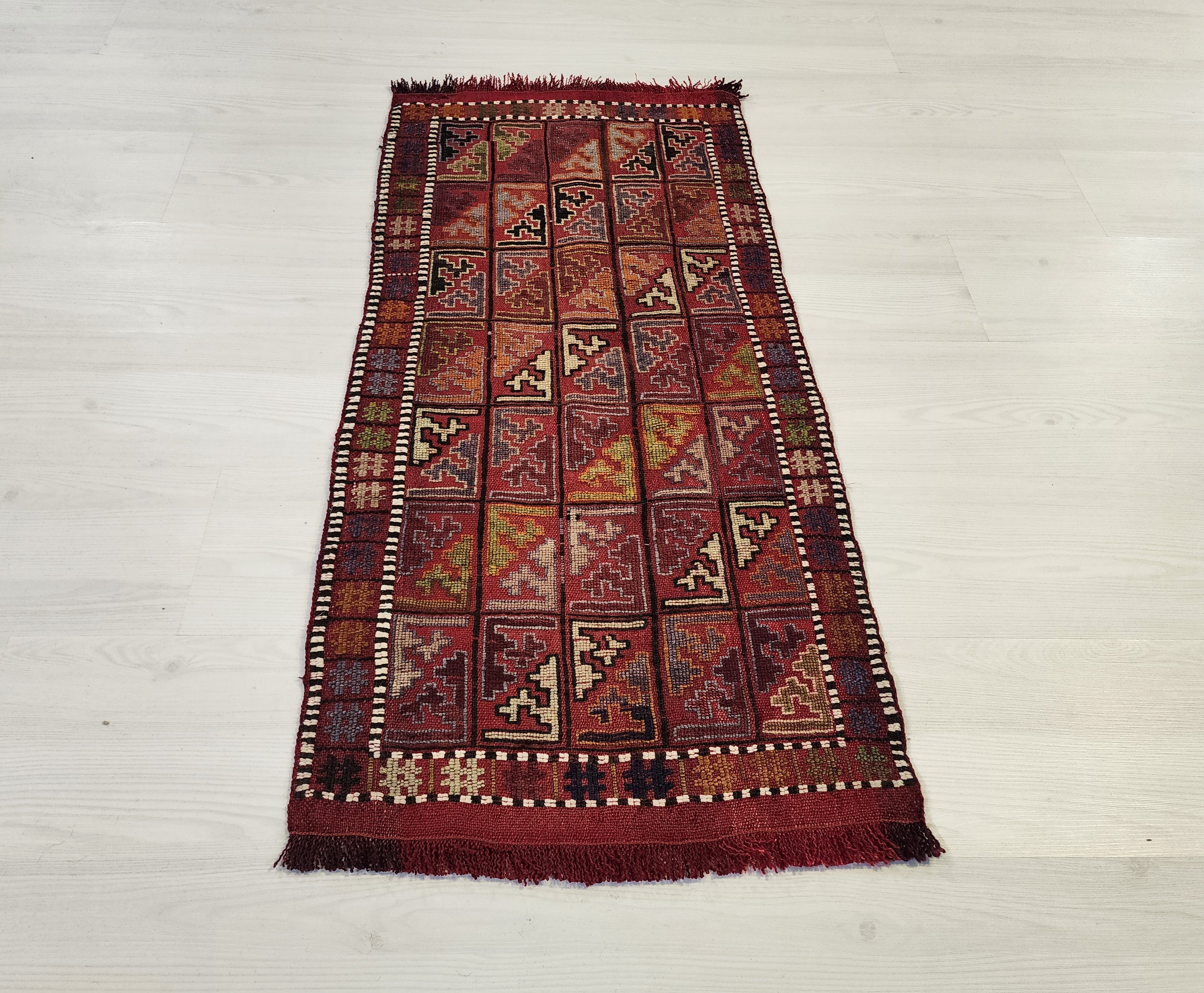vintage Konya Wool Small Rug — detail texture